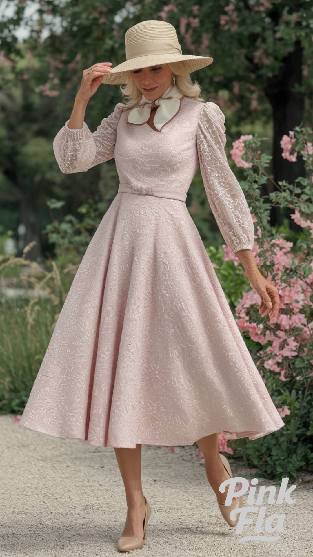 Vintage Romance in a Soft Pink Dress - Spring Outfits for Women Over 60