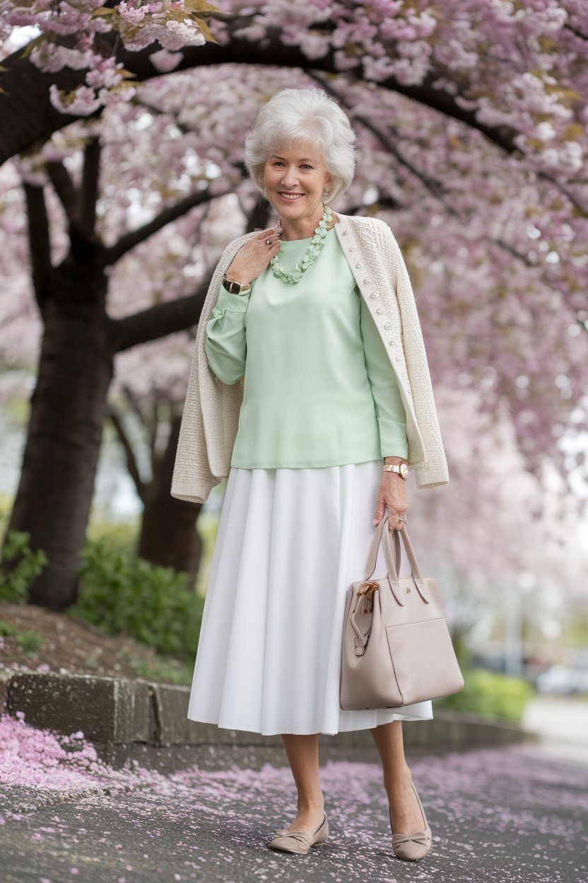 A Pastel Spring Look with a Touch of Elegance