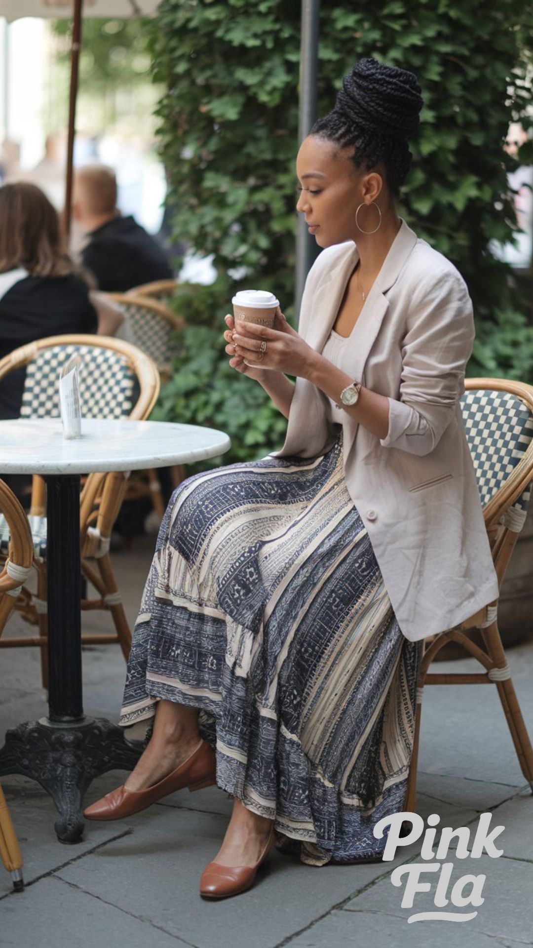 Boho Maxi with a Tailored Touch - Plus Size Spring Outfits for Black Women