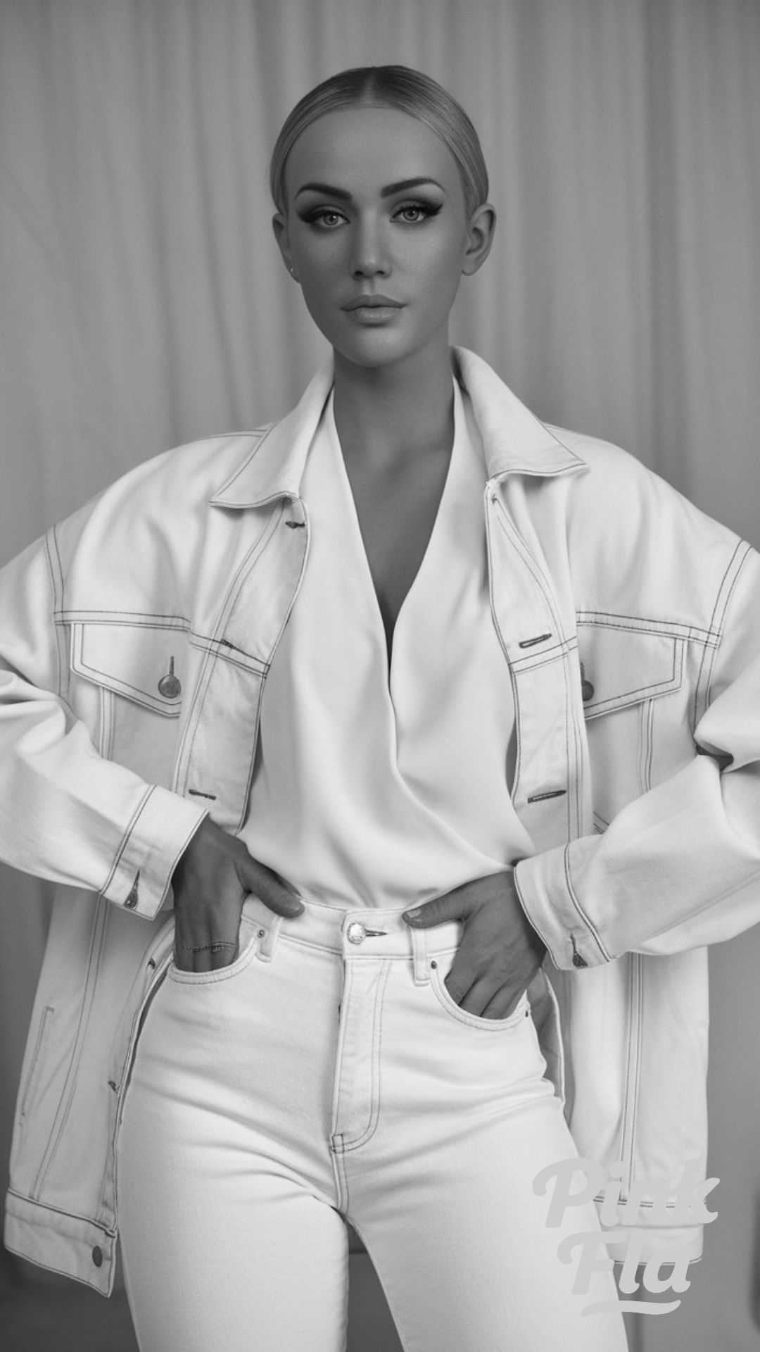 Bold and Structured in White Denim - White Jeans Jacket Outfit Ideas