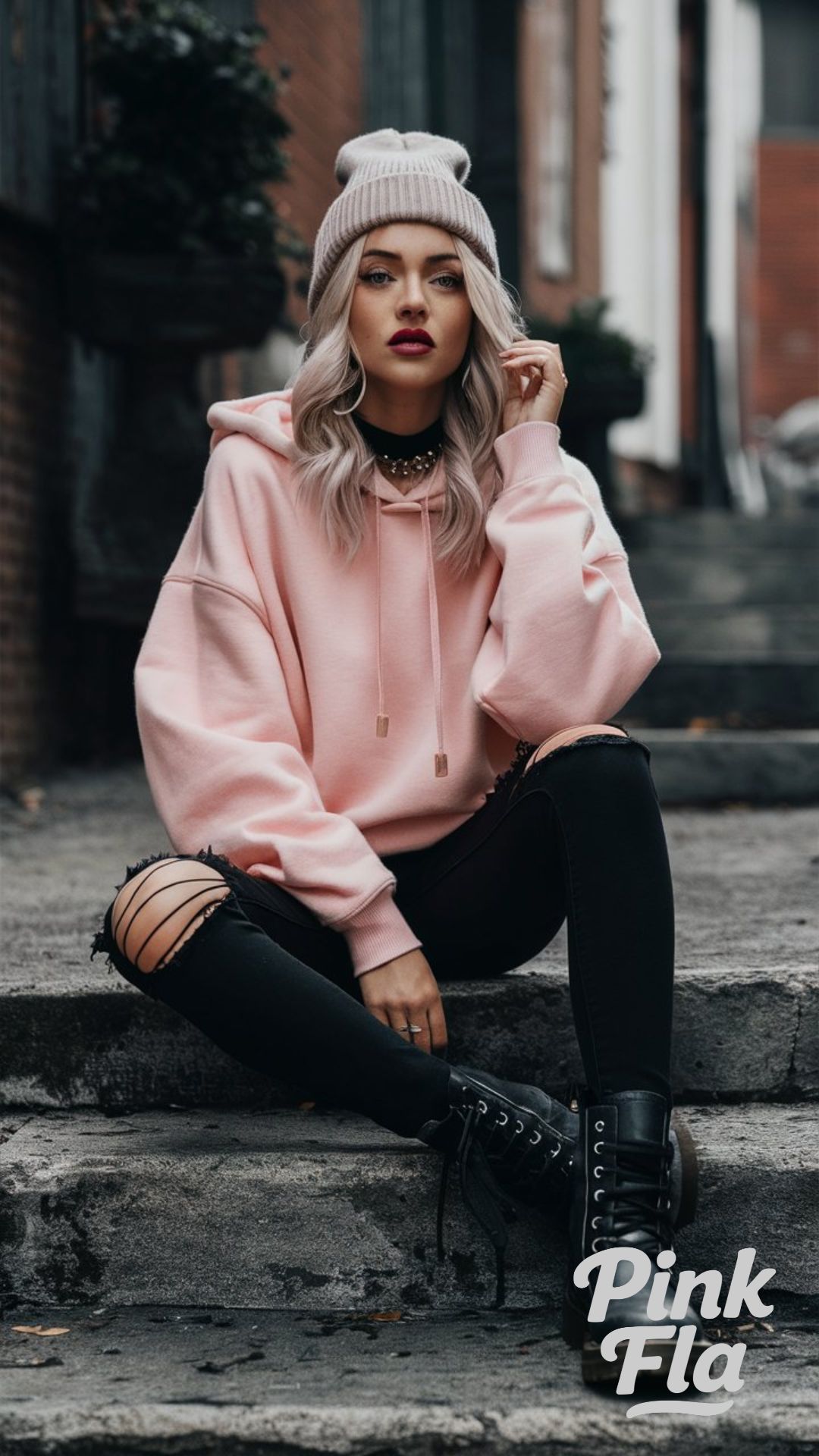 Cozy Pink Edge - Edgy Outfits