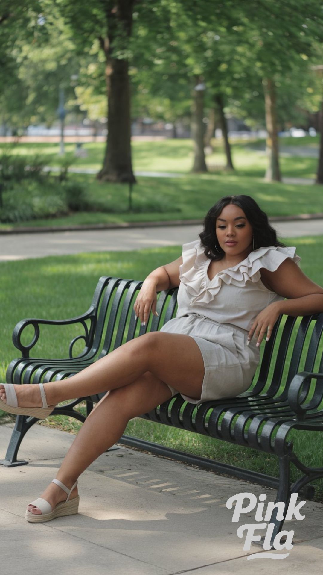 Effortless Spring with a Ruffled Romper - Plus Size Spring Outfits for Black Women