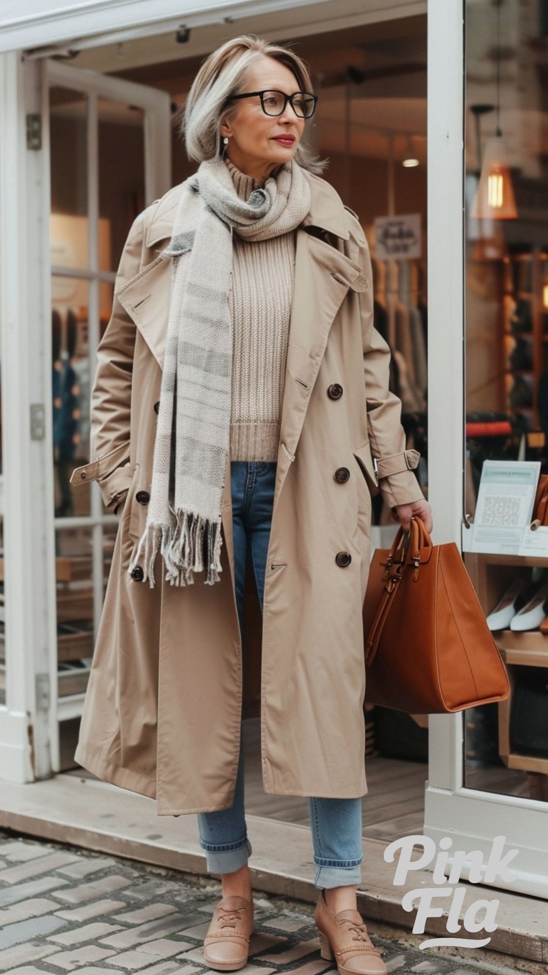 Effortless Trench and Scarf - Fall Outfits for Women Over 50