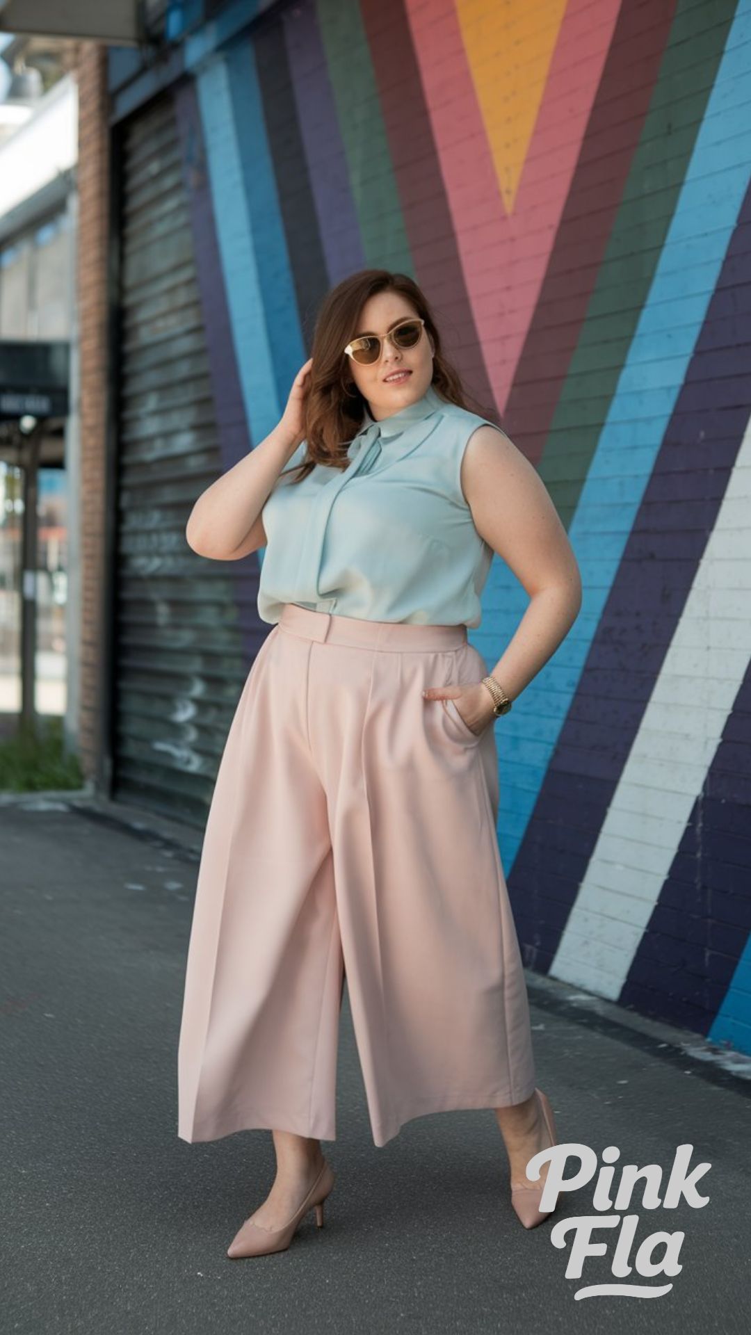 Pastel Sophistication in Color Blocking - Plus Size Spring Outfit Ideas