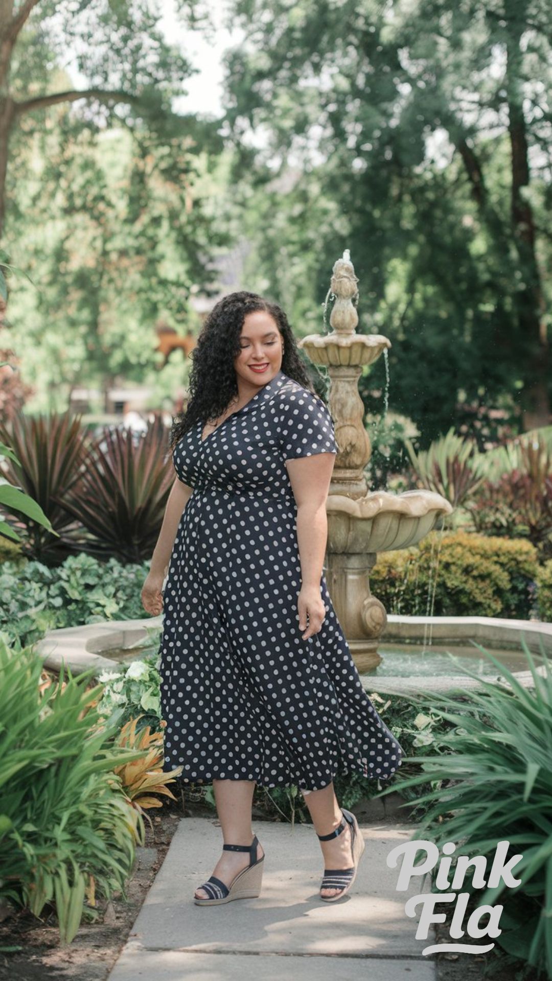 Polka Dots and Garden Strolls - Plus Size Spring Outfit Ideas