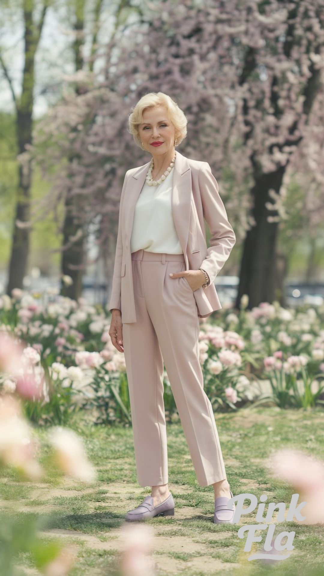 Spring Power Suit in Pastel Tones - Spring Outfits for Senior Women