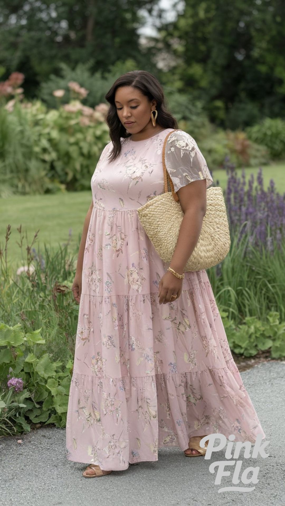 Step into Spring Gracefully in a Tiered Floral Maxi Dress - Plus Size Spring Outfits for Black Women