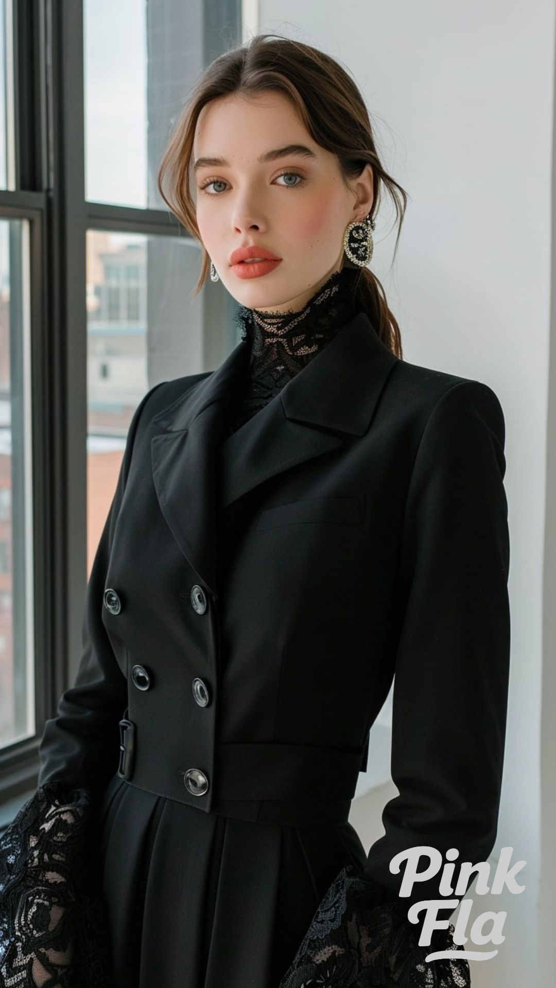 Structured Elegance Casual Goth Business Outfits