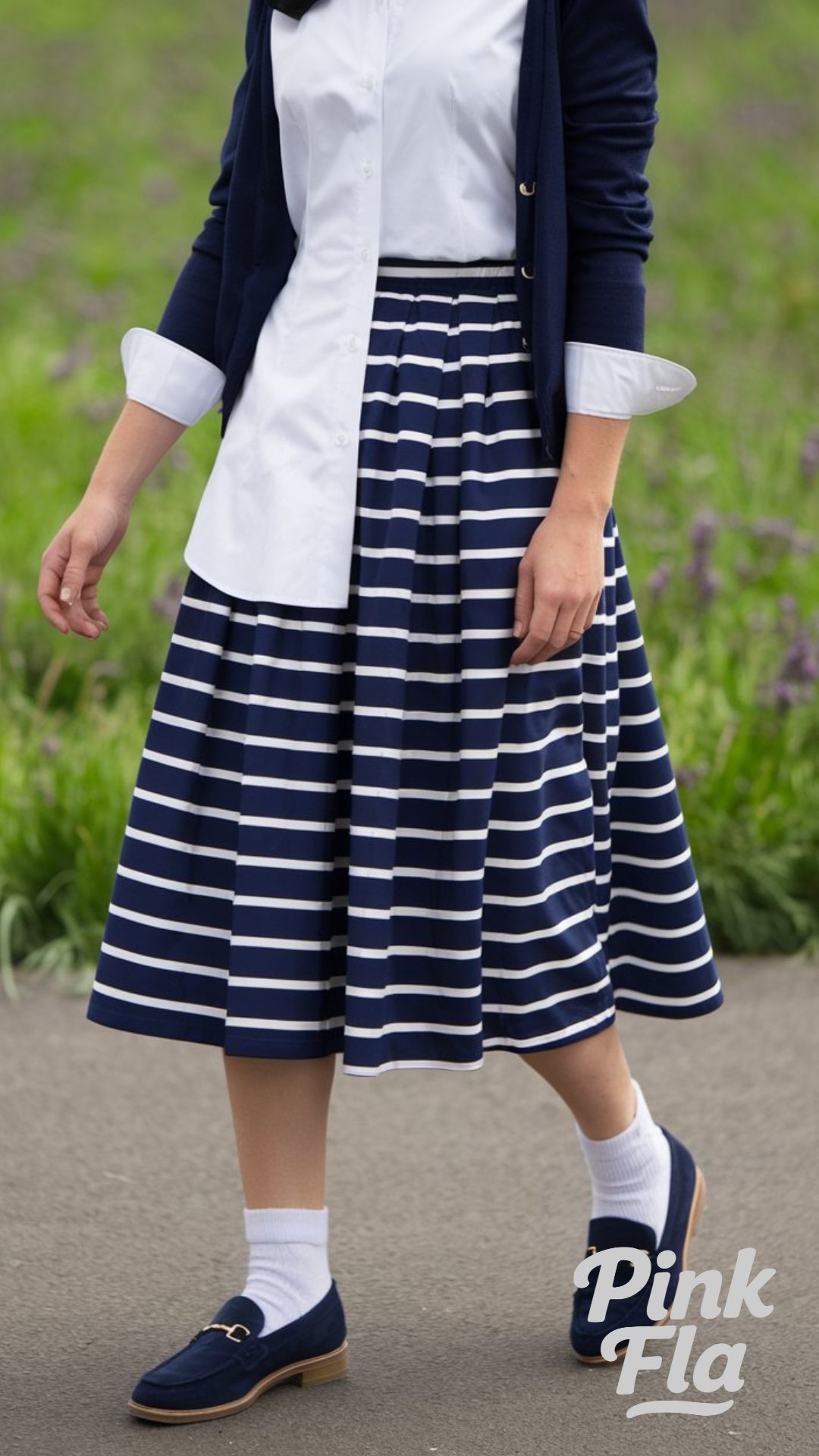 Classic Navy Stripes Paired with Timeless White - Outfits for Humid Weather