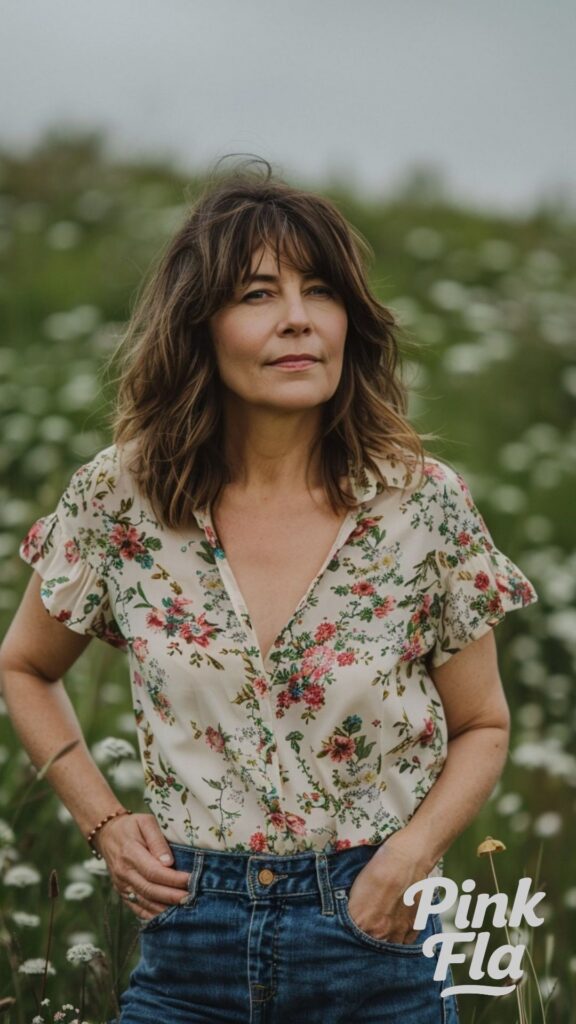 Countryside Escape: Florals and Denim - Summer Outfits For Women Over 40