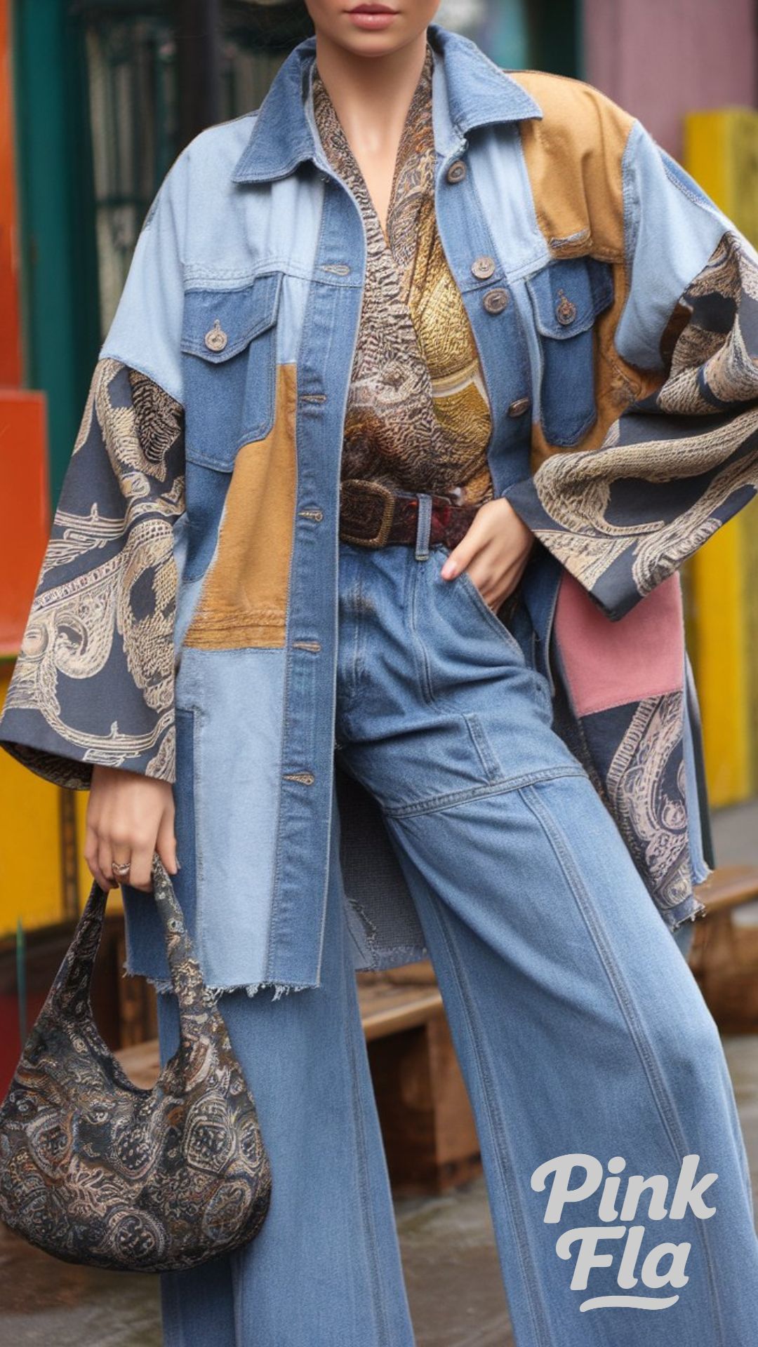 Eclectic Denim Patchwork with Statement Pieces - Jeans Jacket Outfits