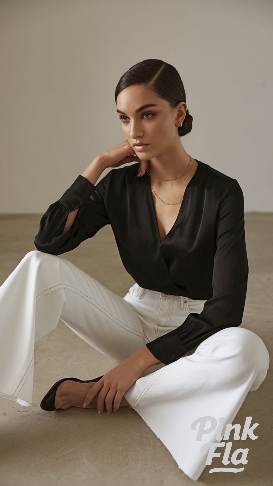 Minimalist Monochrome with a Modern Edge - Flare Jeans Outfits
