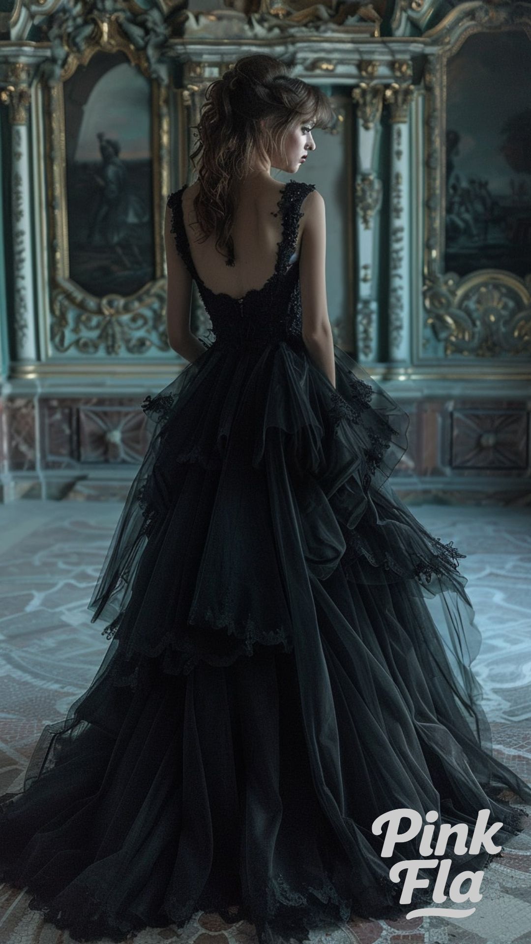 Romantic Mix of Tulle and Velvet - Dark Academia Wedding Dress