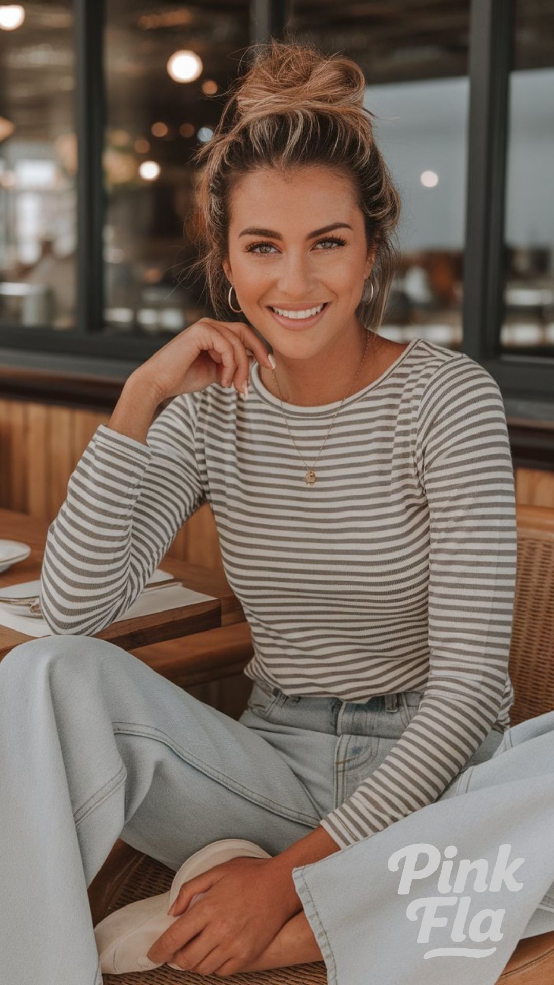 Striped Simplicity for Everyday Comfort - Flare Jeans Outfits