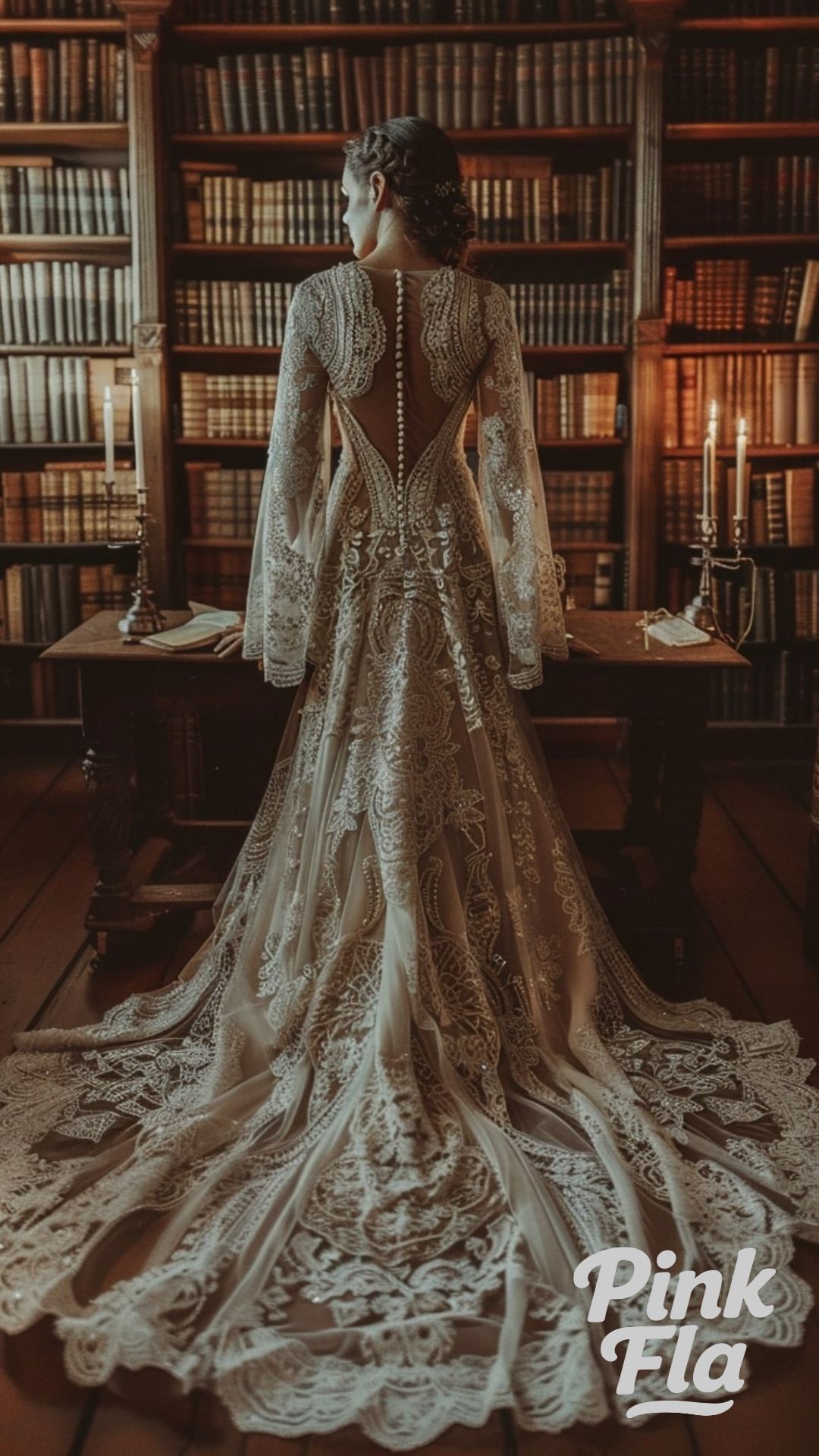 Vintage Lace Elegance: The Perfect Dark Academia Wedding Dress