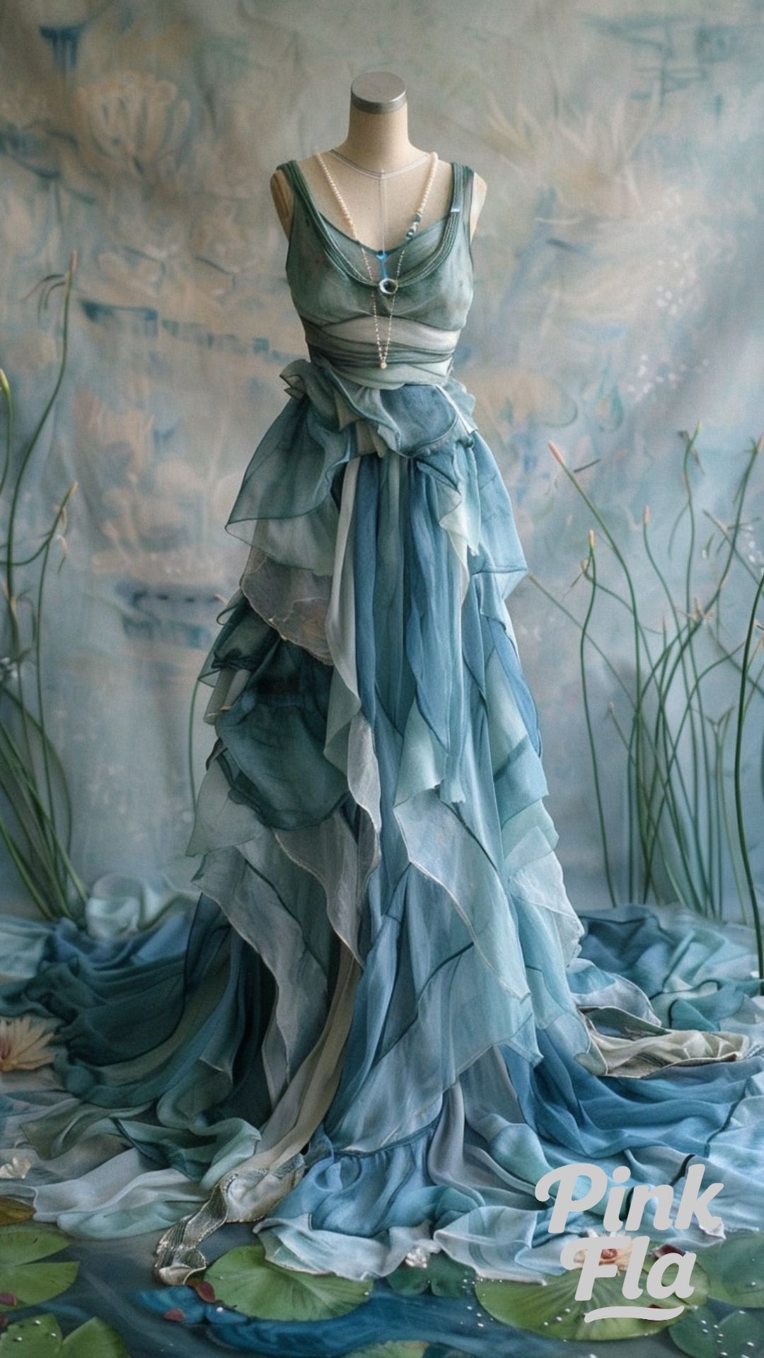 Water’s Melody: A Gown Flowing with the Nymph’s Song - Fabulous Fairytale Dresses