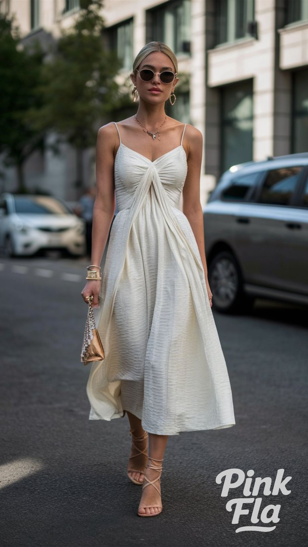 White Dress with Strappy Sandals - Casual and Cool Summer Dinner Outfits