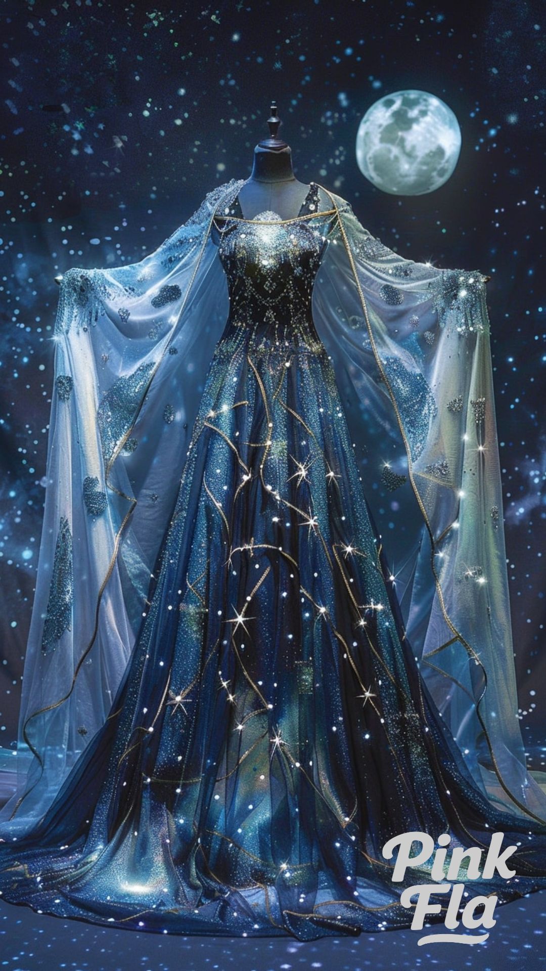 Water’s Melody: A Gown Flowing with the Nymph’s Song - Fabulous Fairytale Dresses