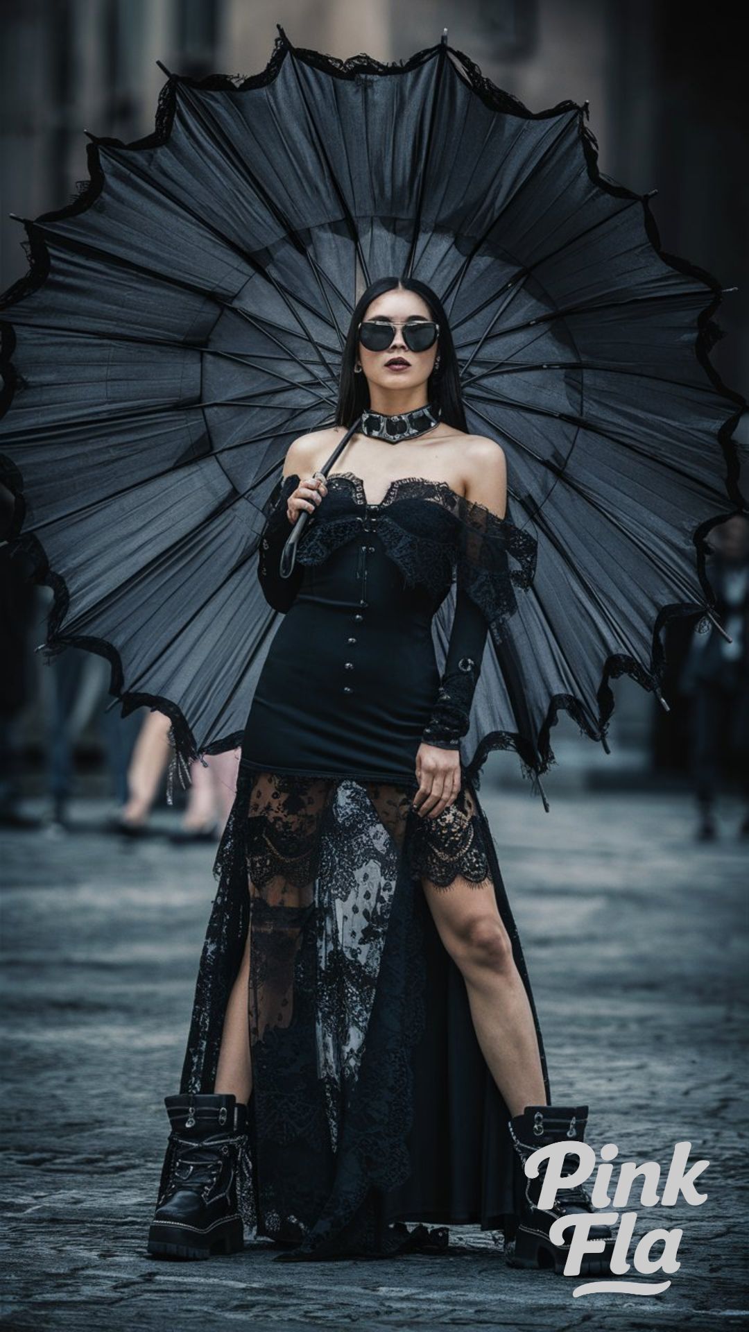 Black Off-Shoulder Maxi Dress - Summer Goth Outfits