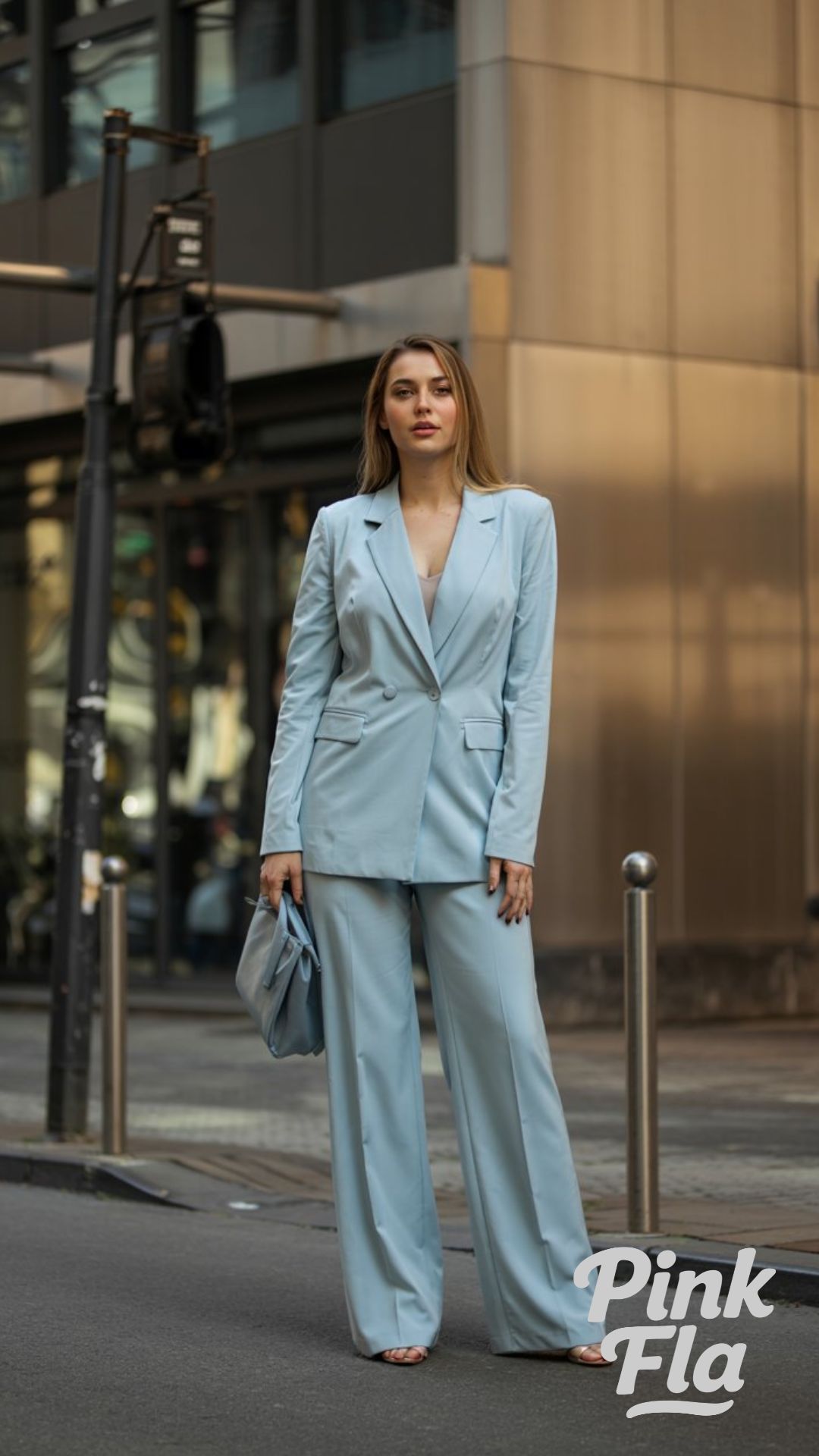 Blue Mood: Soft Power in a Polished Suit - Curvy Summer Business Outfits for Workdays