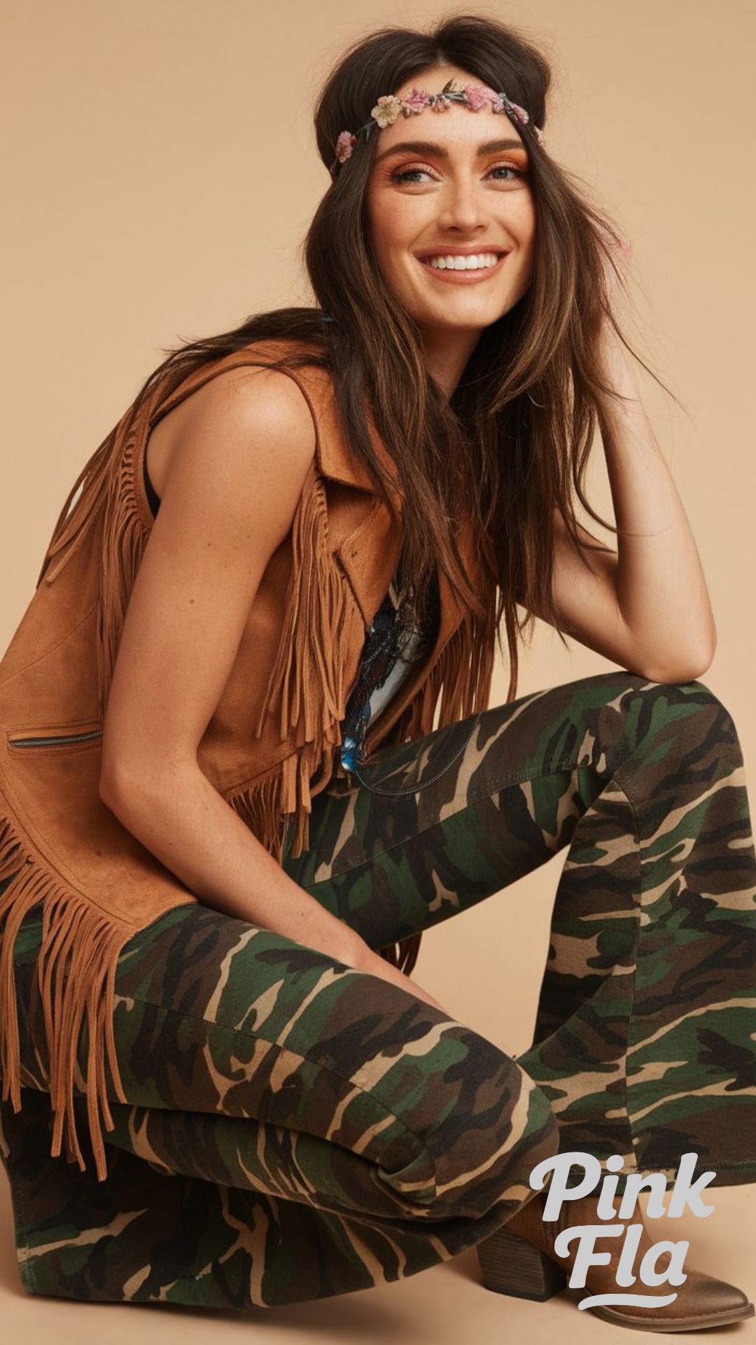 Bohemian Style with Fringe and Camo - Camo Pants Outfits