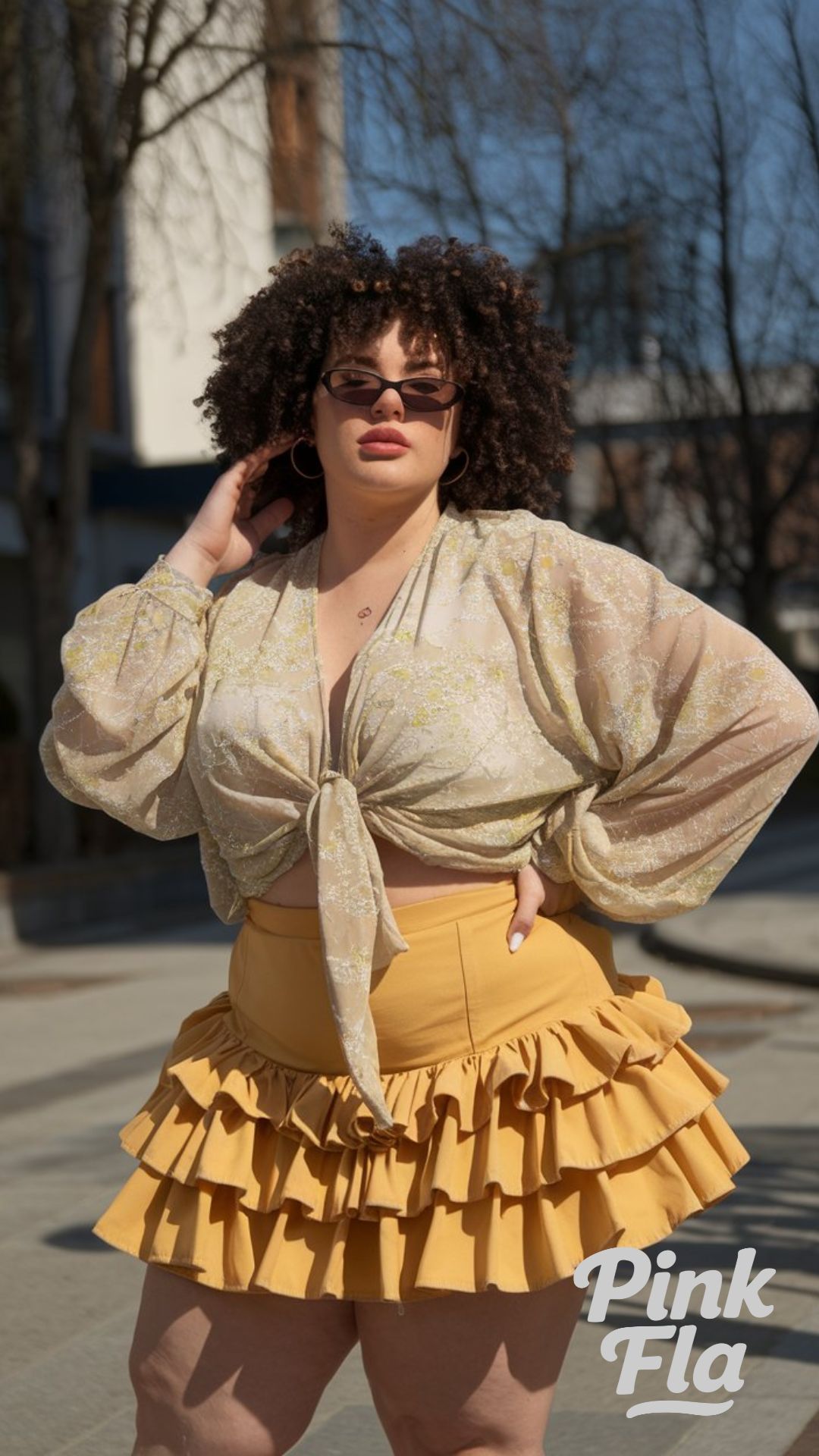 Bold and Beautiful in Yellow: A Confident Look for Bright Summer Days - Plus Size Summer Outfits with Skirt