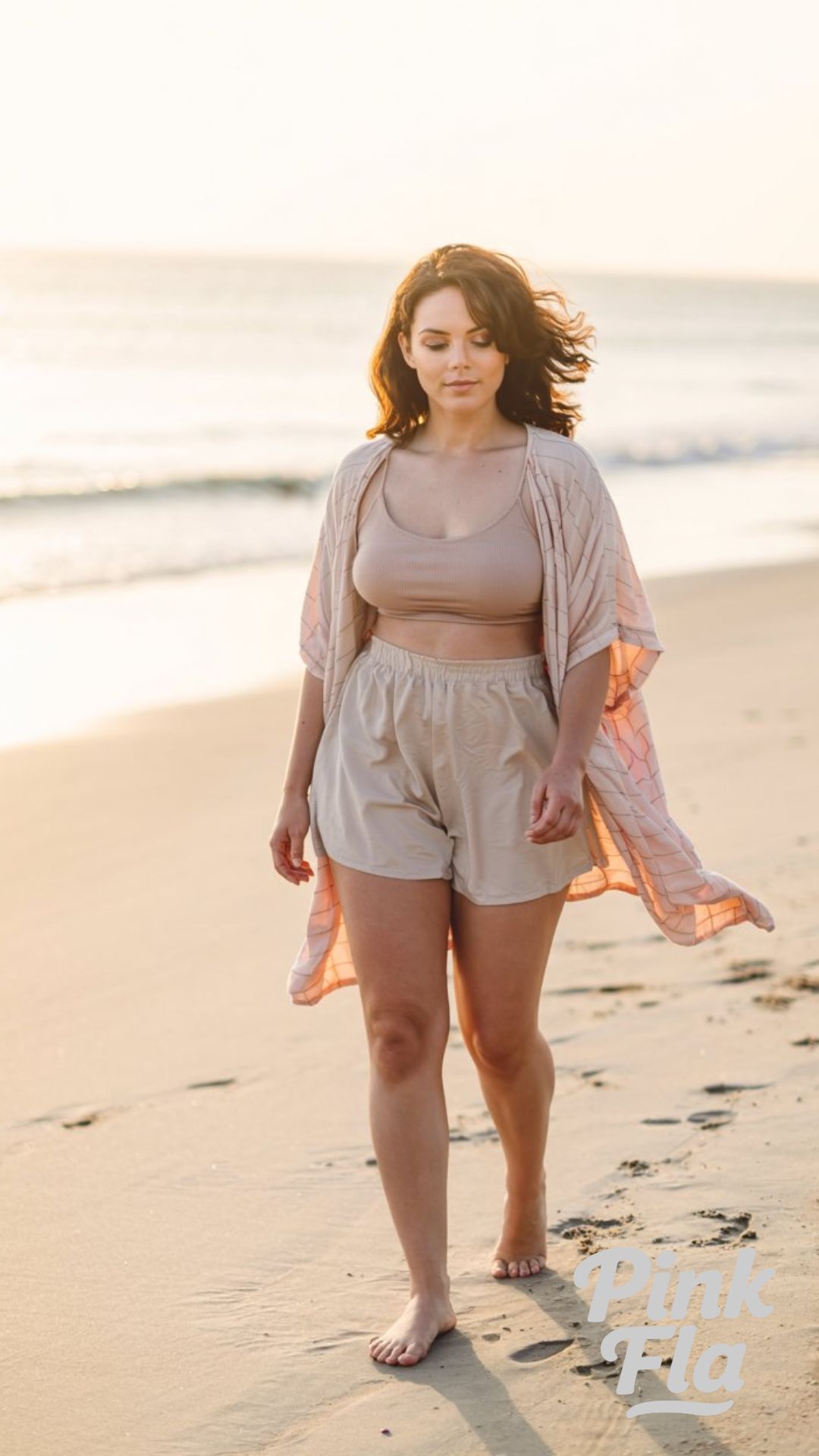 Breezy Layering for Beach Walks - Plus Size Summer Outfits with Shorts