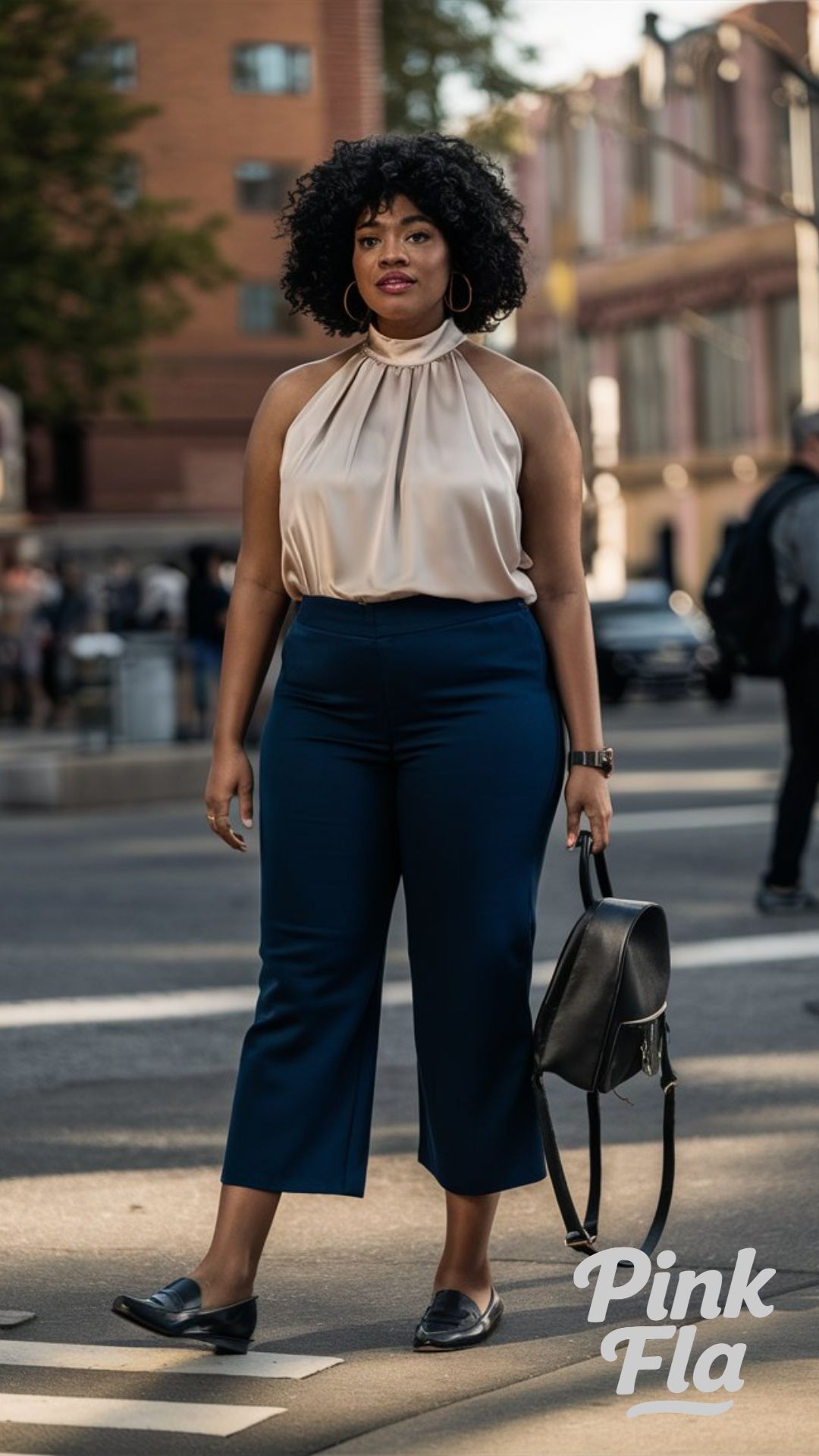 Chic in Navy and Beige - Plus Size Summer Business Casual Outfits