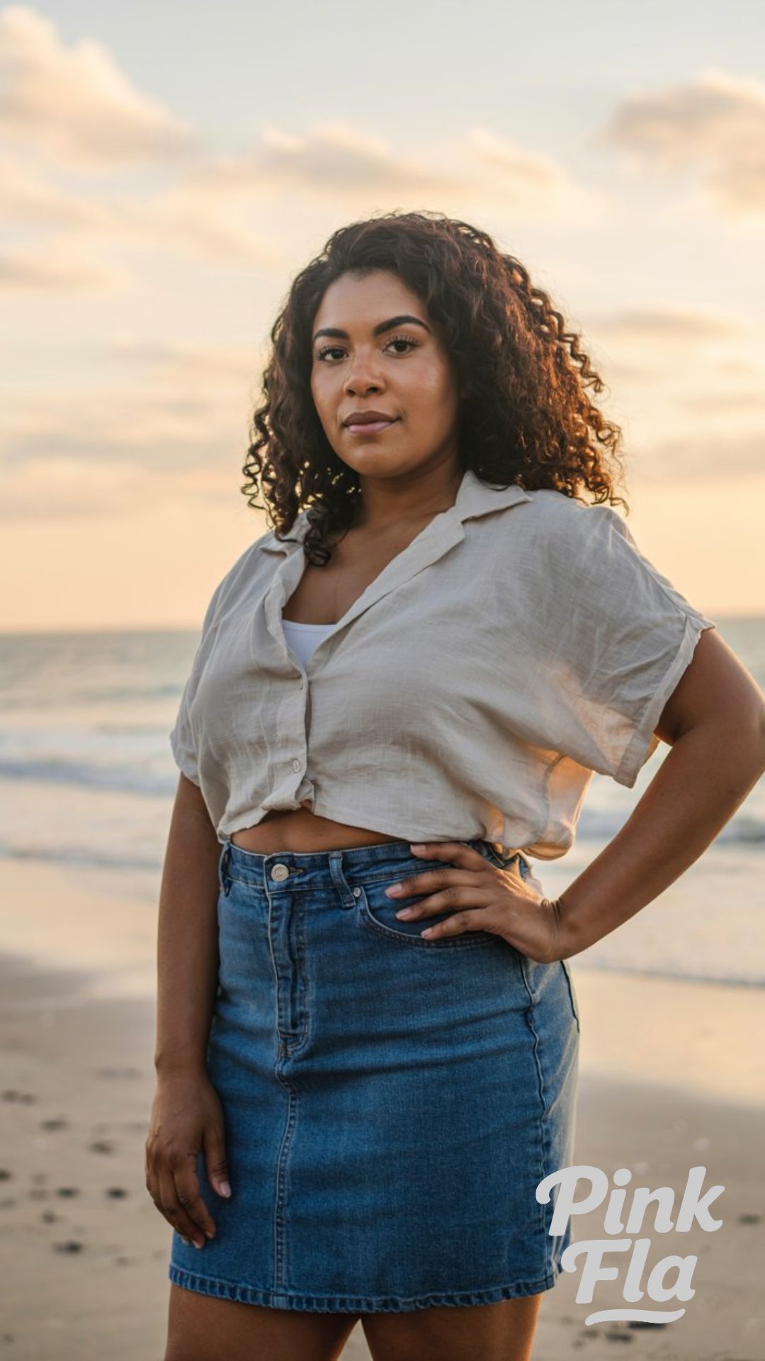 Coastal Cool in Denim and Linen - Curvy Summer Outfits for Black Women