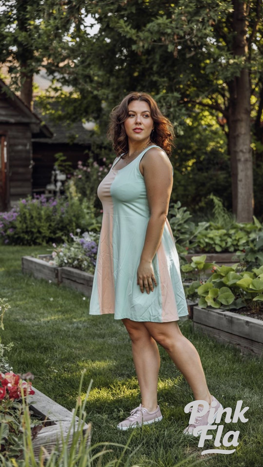 Color-Blocked for Garden Days - Plus Size Summer Outfits with Sneakers