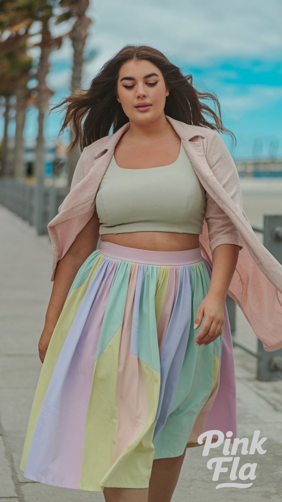 Colorful and Fresh: Embracing the Playful Side of Pastels - Plus Size Summer Outfits with Skirt
