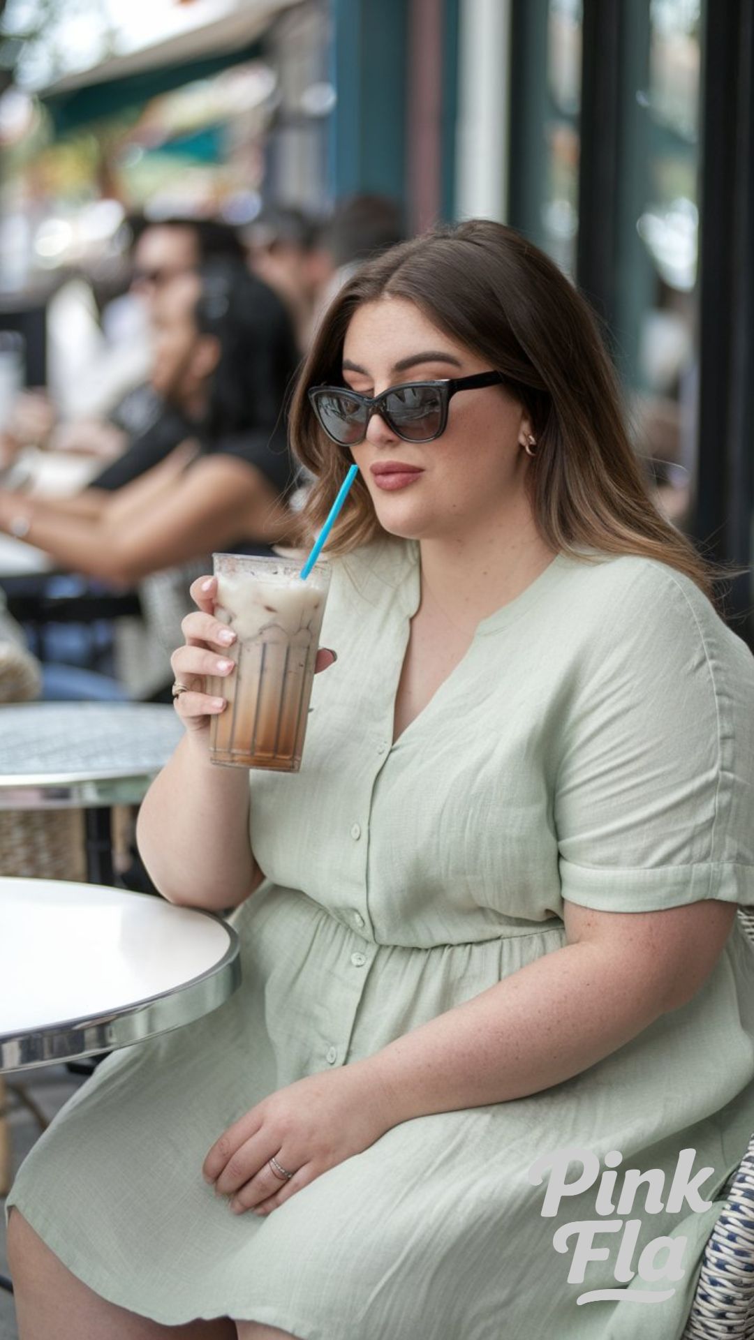 Cool Green for a Café Kind of Day - Casual Summer Outfits for Curvy Women