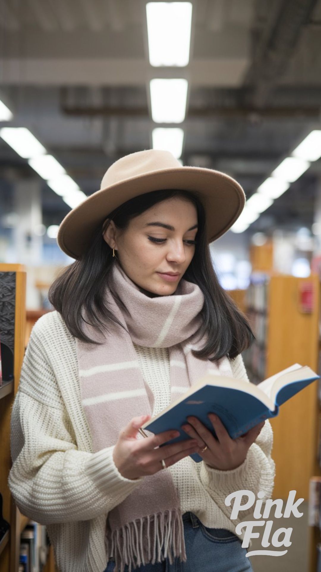 Cozy Bookstore Vibes with a Knit Sweater - Dark Denim Jeans Outfit