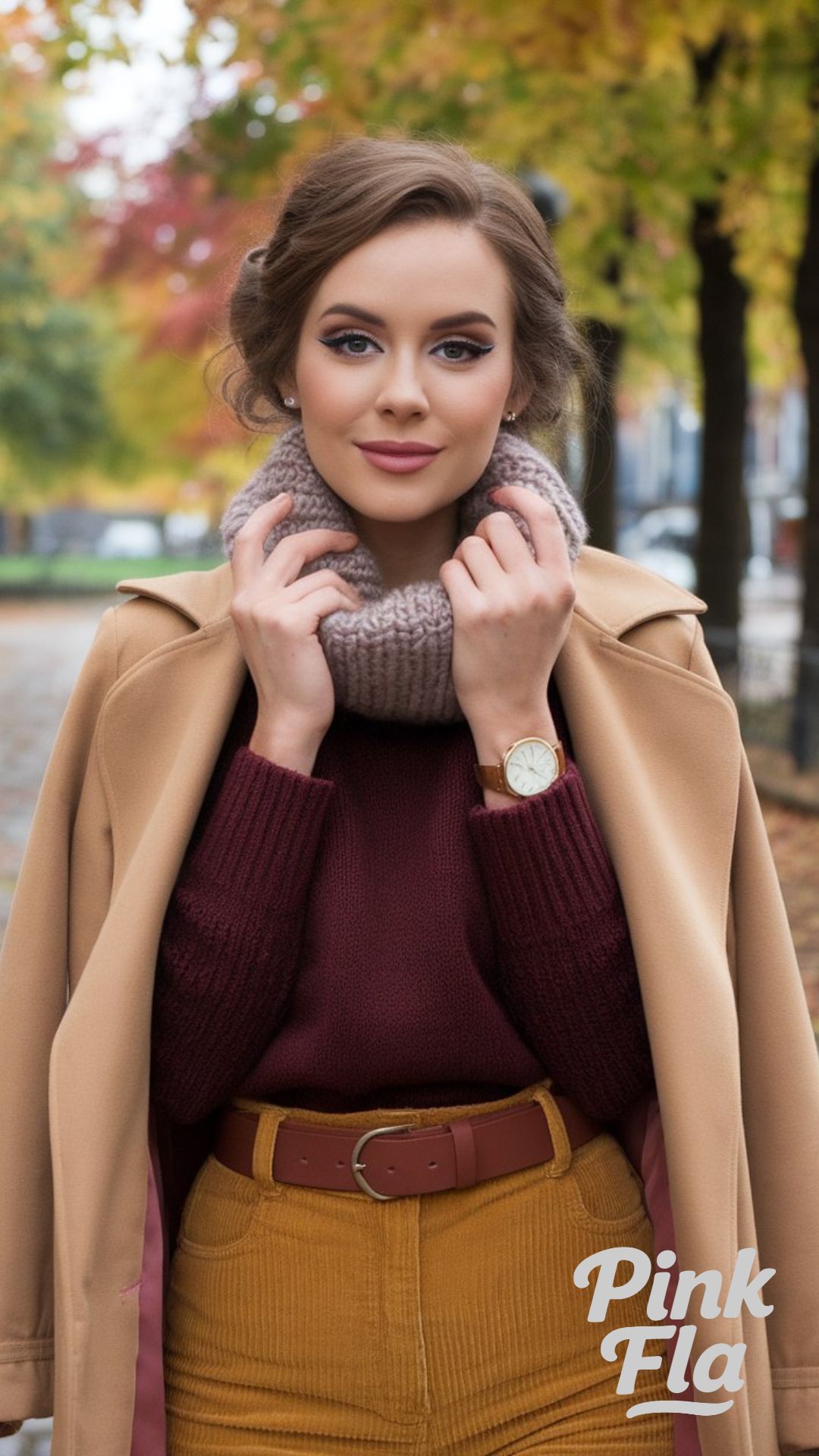 Cozy Fall Layers with Warm Tones - Yellow Pants Outfit Ideas