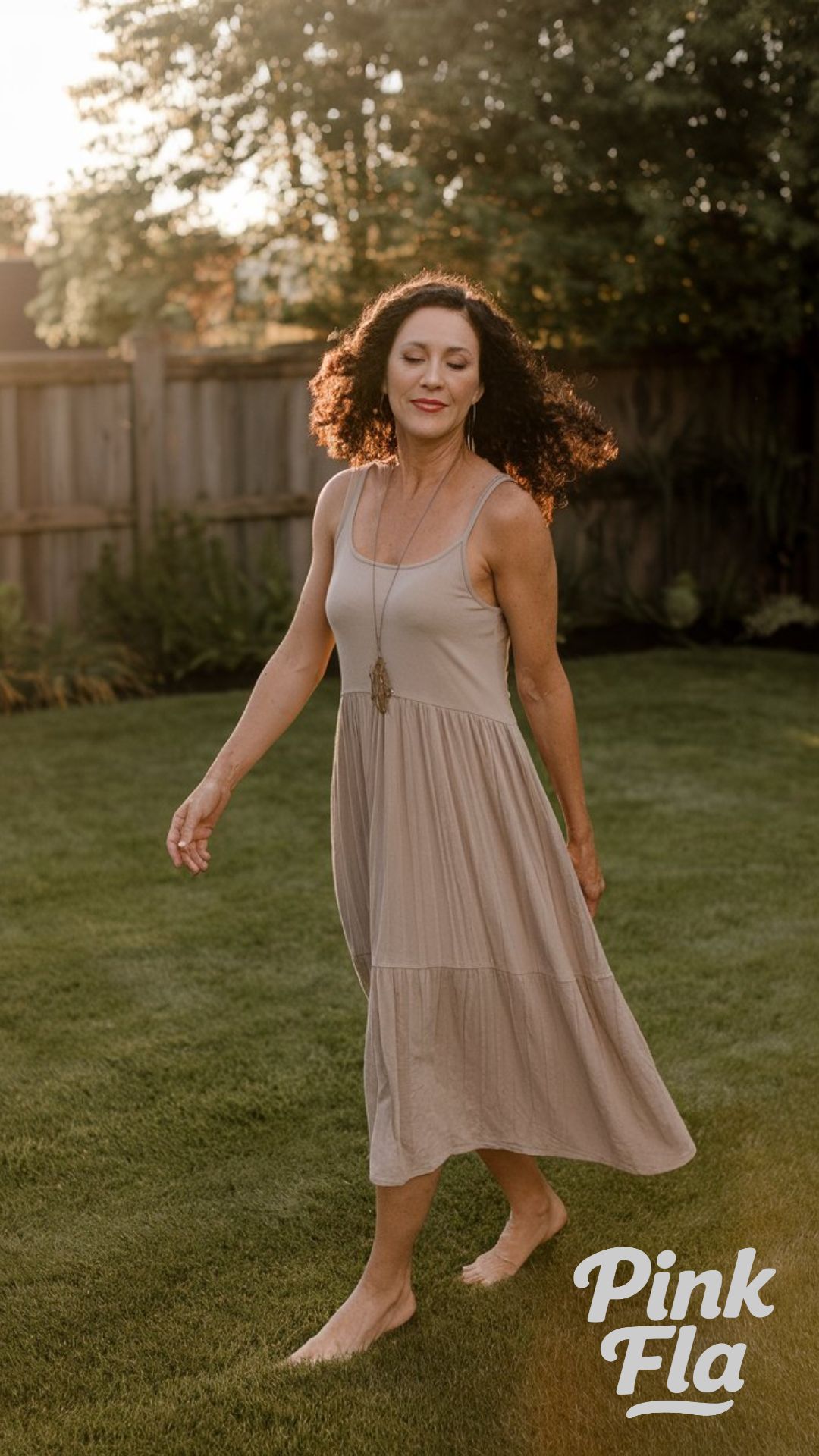 Easy Flow in Backyard Light - Summer Outfits for Moms Over 40