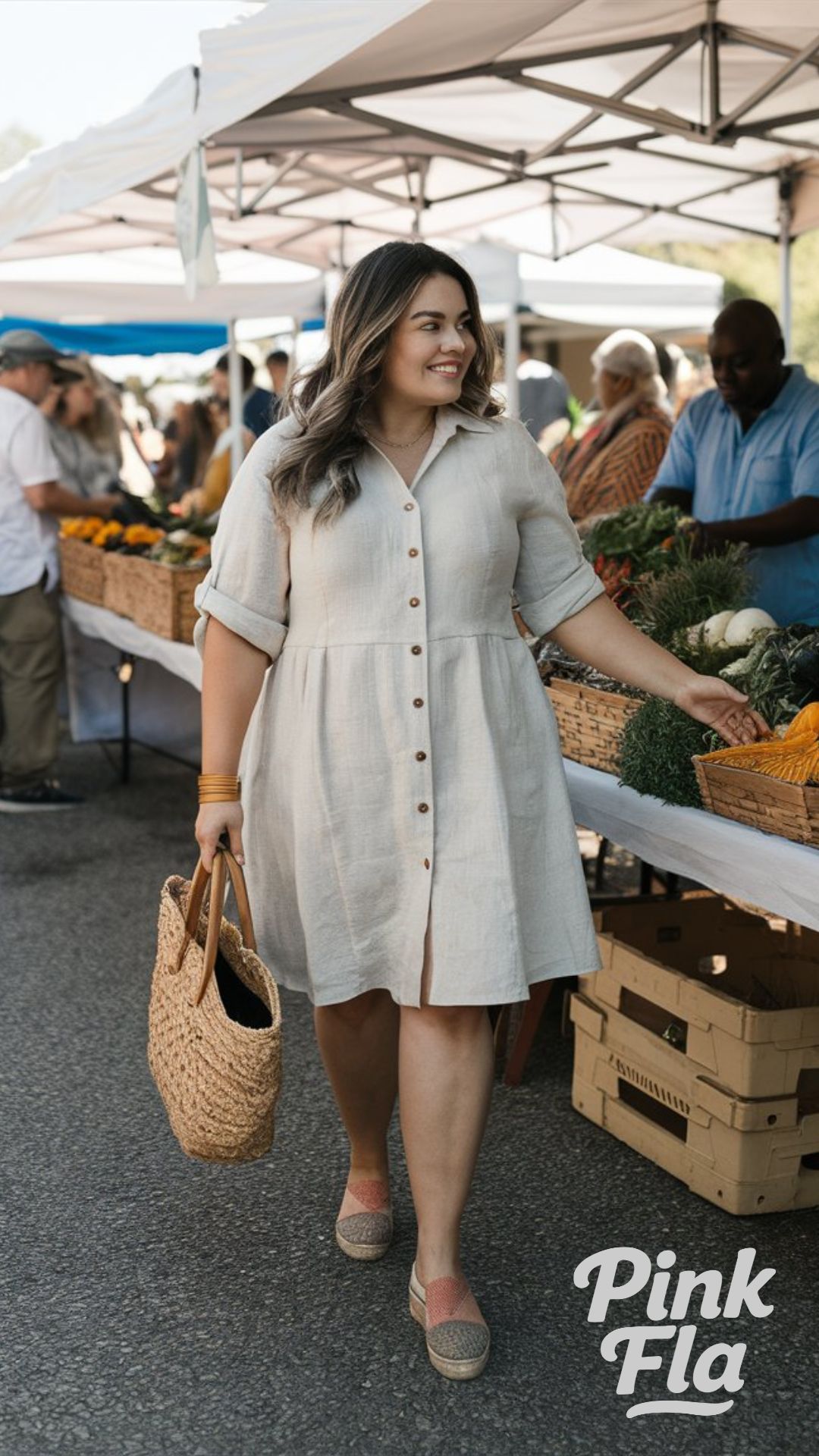 Easy Style for Market Days - Summer Outfits for Short Curvy Women