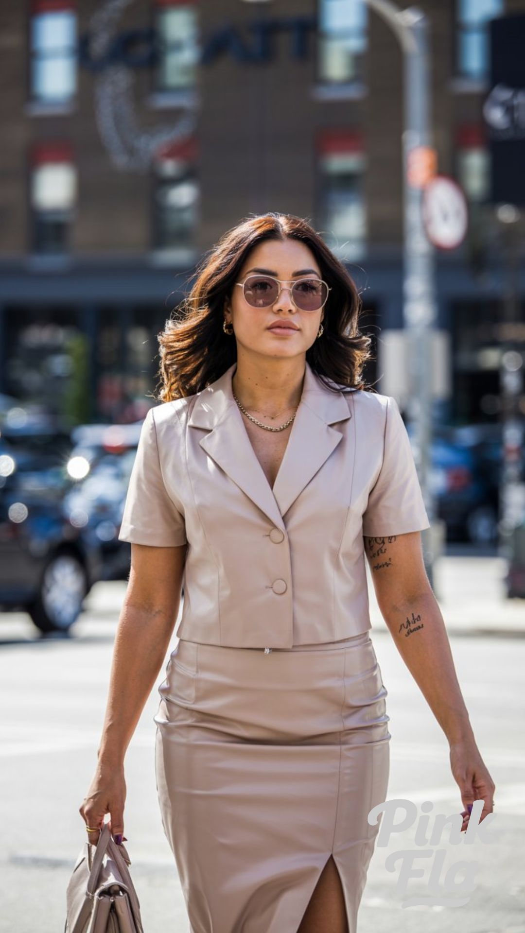 Edgy Neutrals: Faux Leather with a Modern Twist - Curvy Summer Business Outfits for Workdays