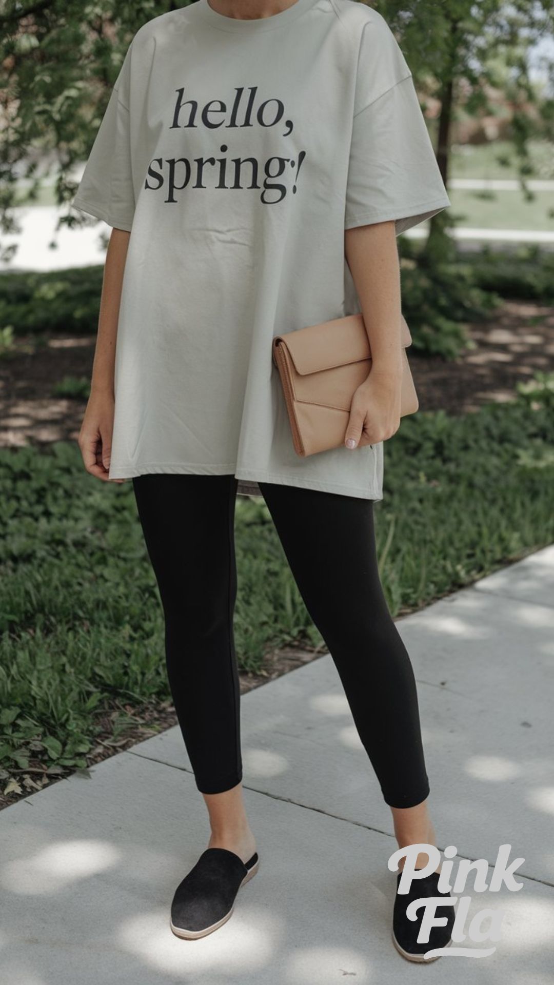 Effortless Comfort with a Statement Tee - Cute Outfits with Leggings