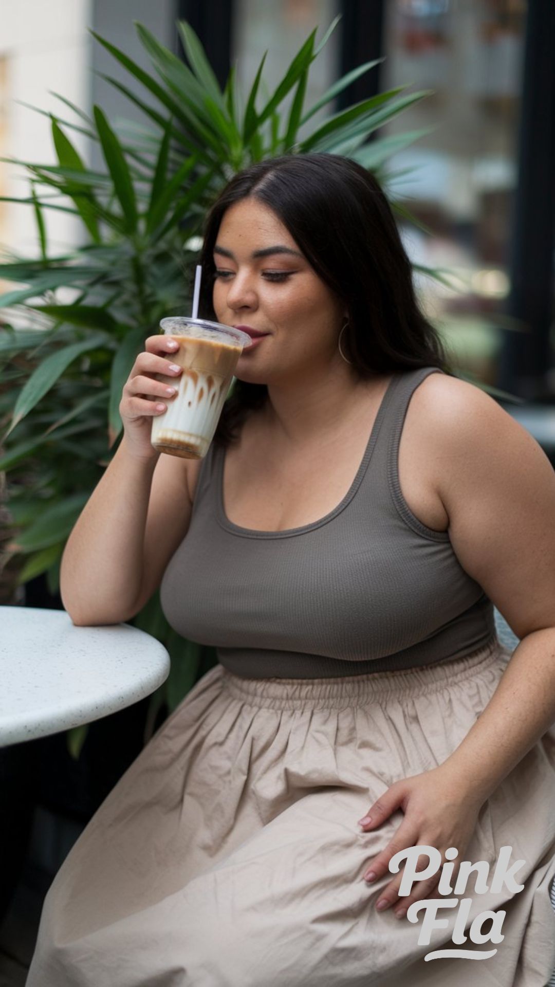 Effortless Summer Comfort: A Day with Coffee in Hand - Plus Size Summer Outfits with Skirt