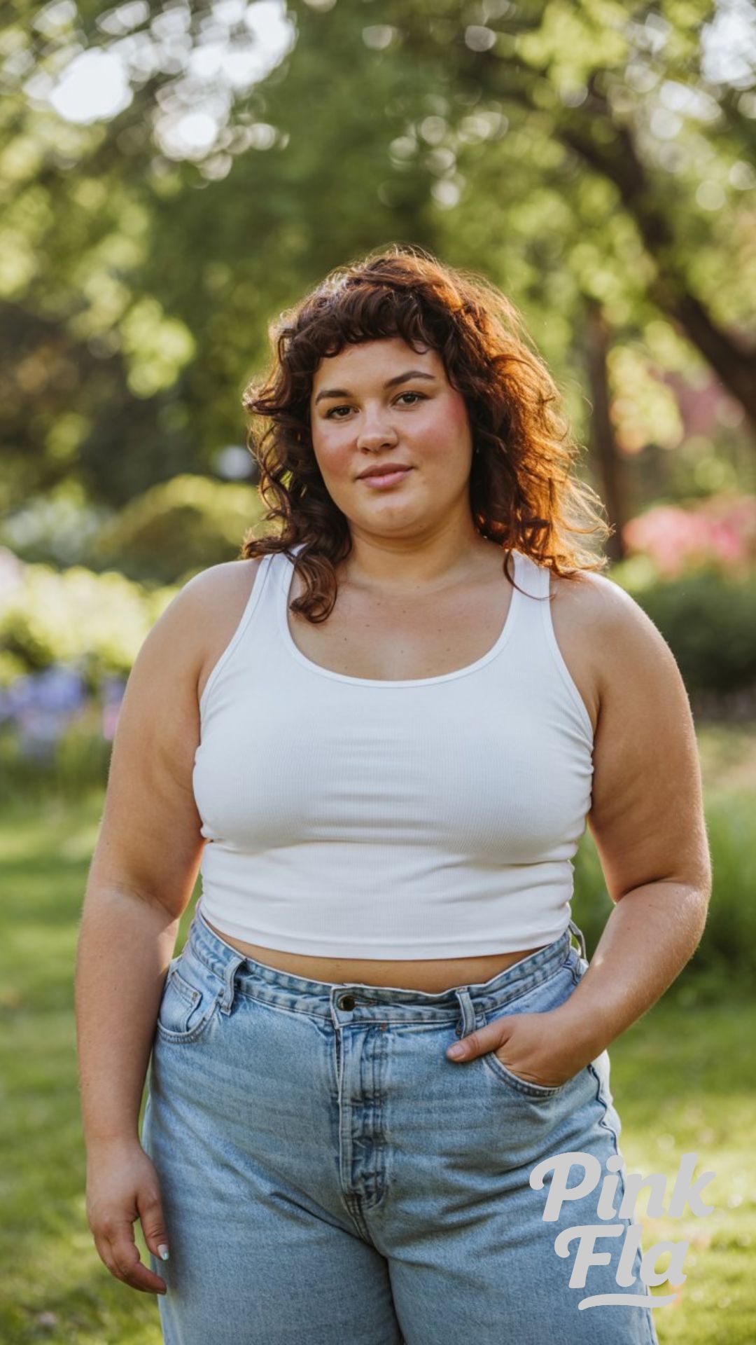Effortless White Tank & Jeans Combo for Park Days - Plus Size Summer Outfits with Jeans
