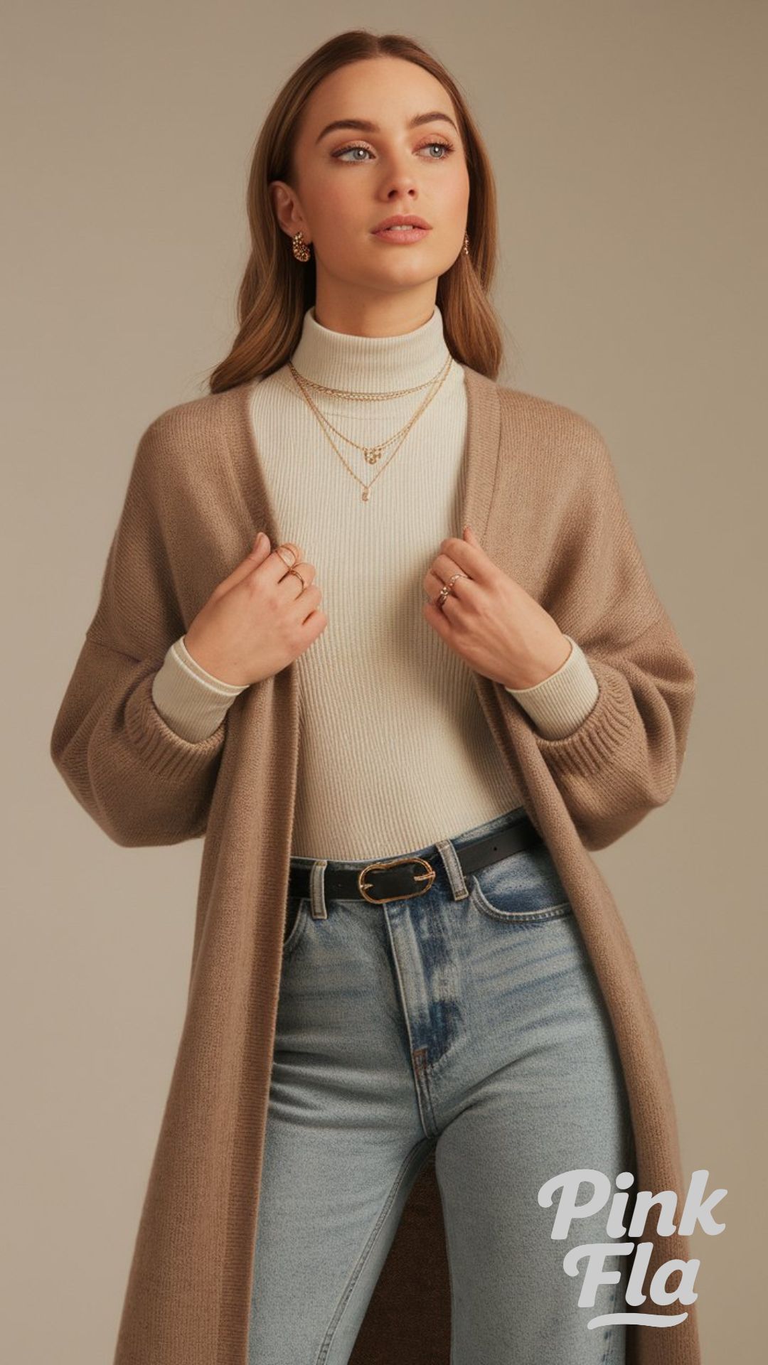 Effortlessly Cozy Layered Look - Bootcut Jeans Outfit