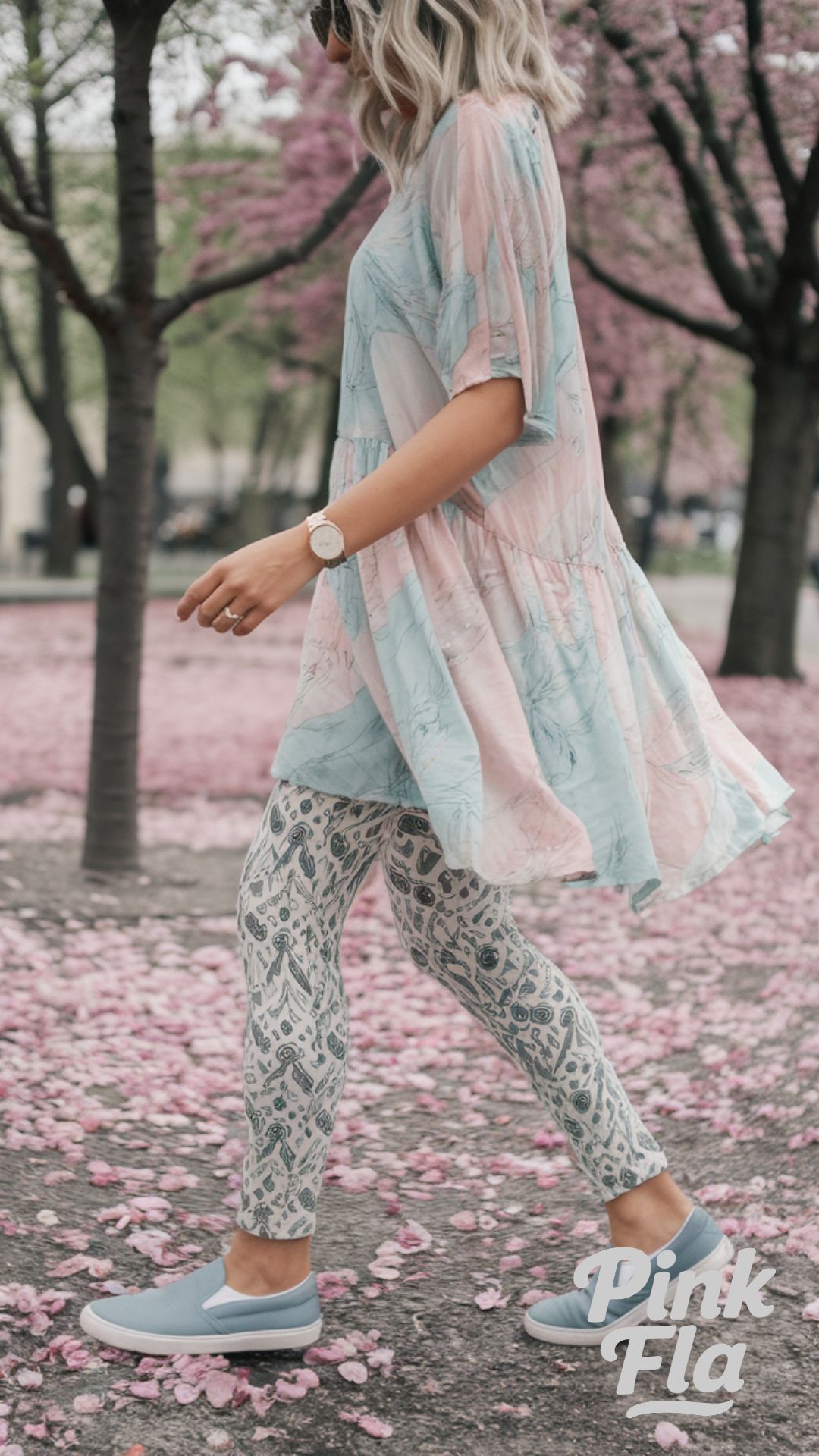 Floral Leggings with a Breezy Tunic - Cute Outfits with Leggings