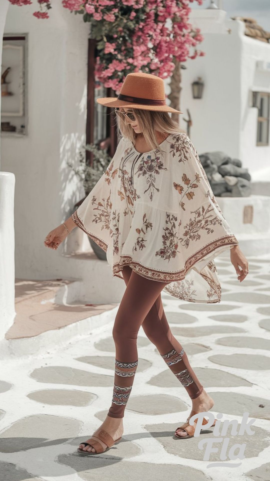 Floral Tunic and Brown Leggings - Cute Outfits with Leggings