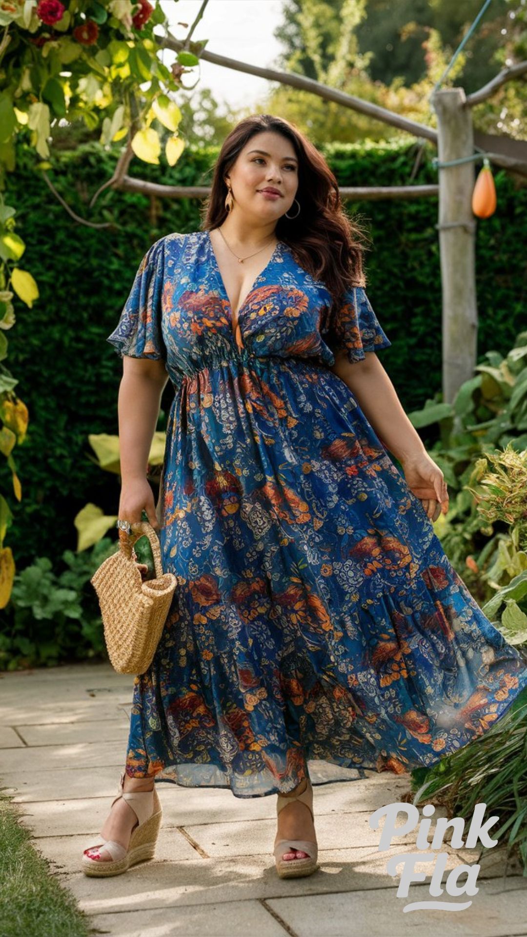 Flowy Floral Charm - Summer Outfits for Short Curvy Women
