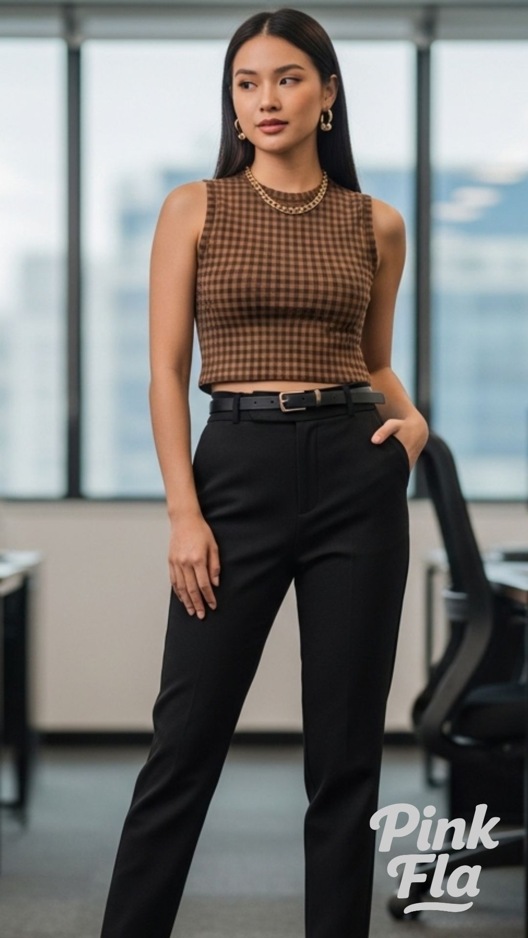 Gingham Charm Professional - Feminine Corporate Girlie Outfits