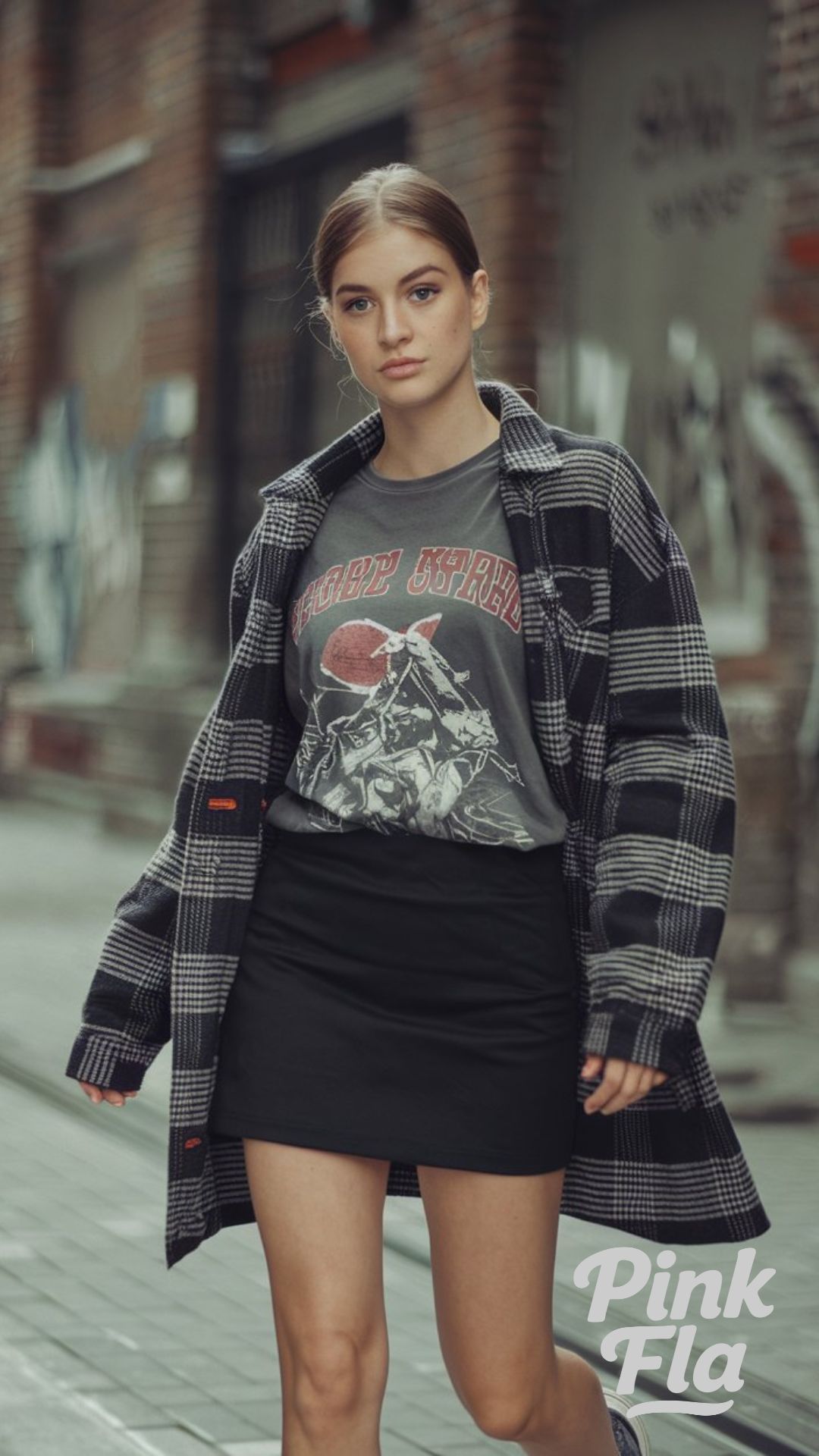 Grunge Layers on City Streets - Summer Outfits with a Black Mini Skirt