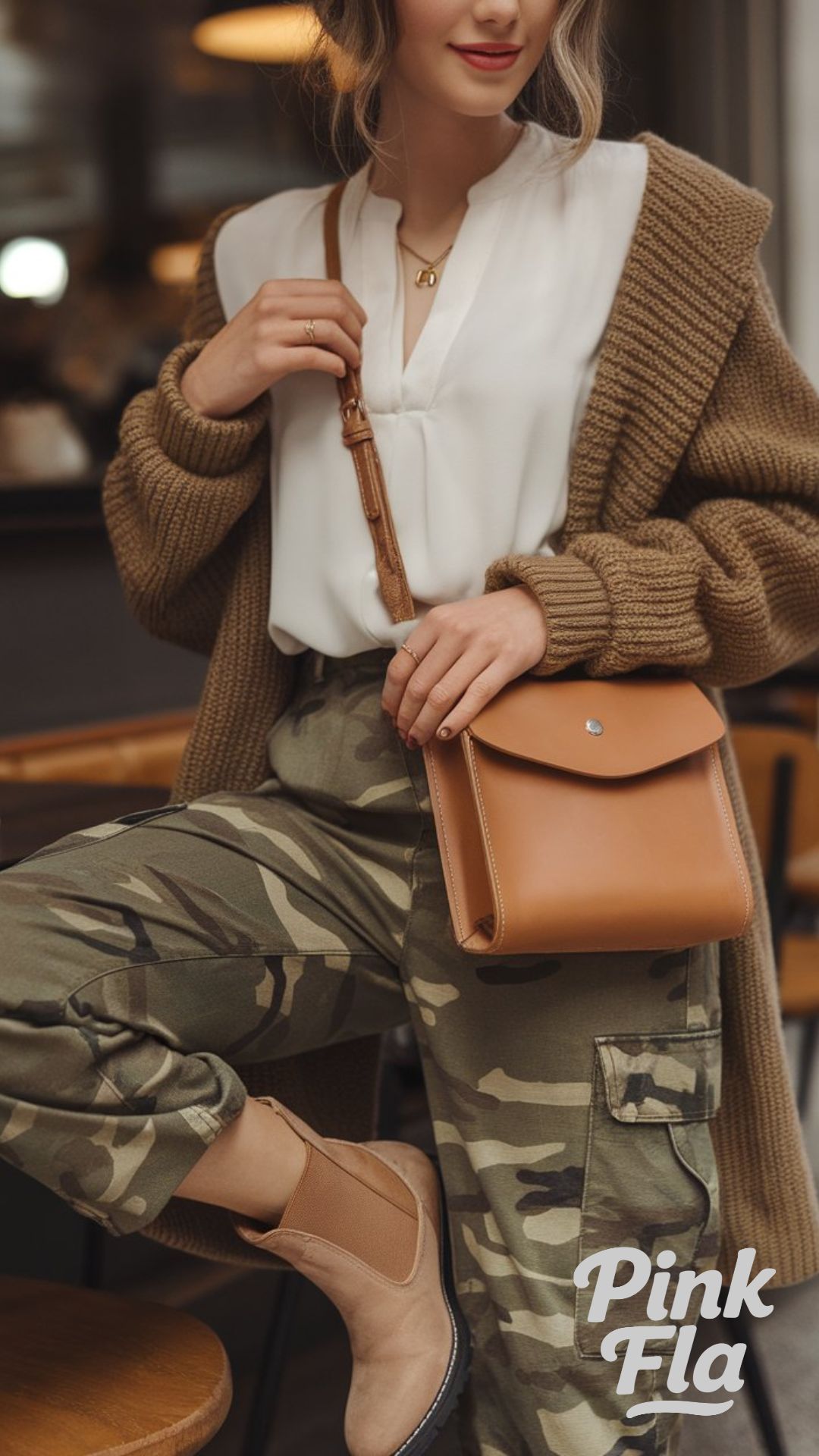 Layered Casual Look with Camo Cargo Pants - Camo Pants Outfits