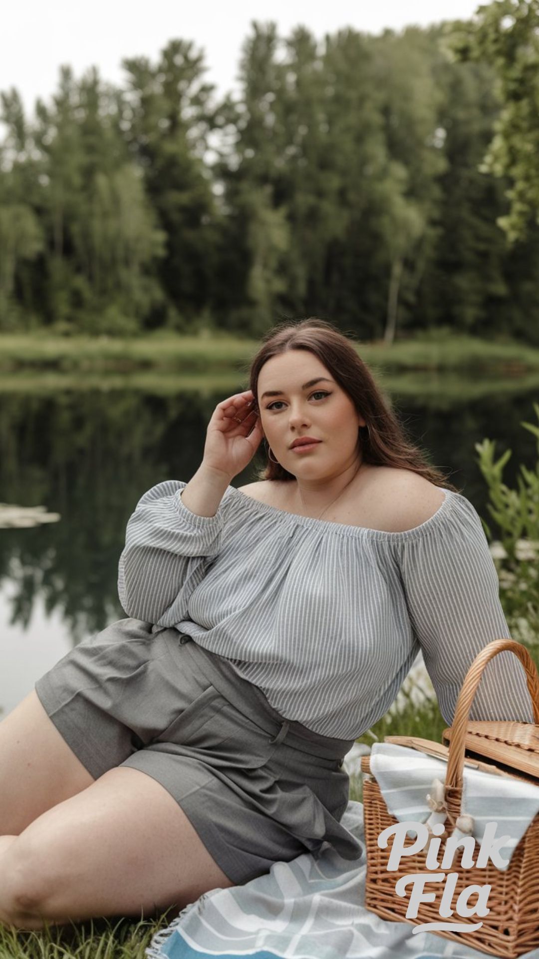 Off-Shoulder Ease for a Summer Picnic - Casual Summer Outfits for Curvy Women