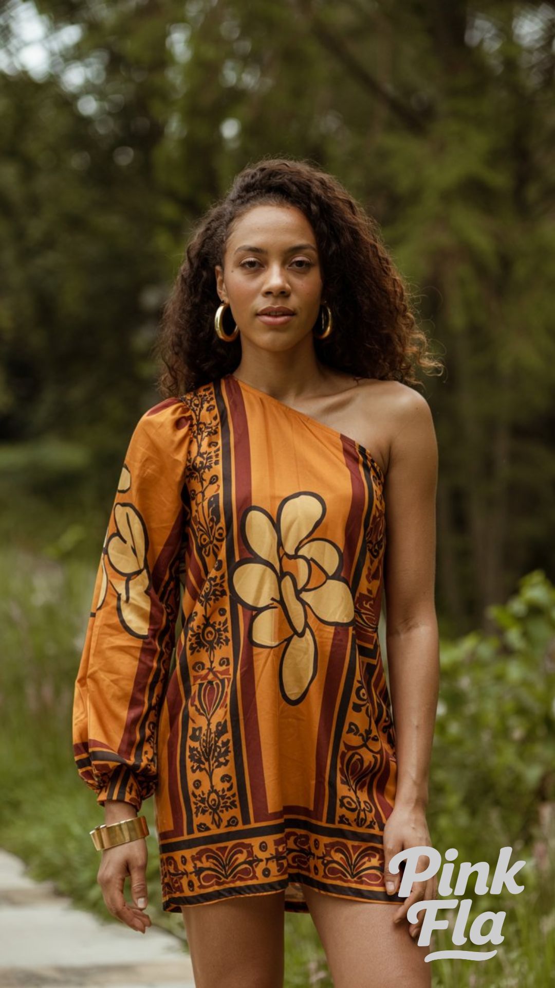 One-Shoulder Boldness in Print - Curvy Summer Outfits for Black Women