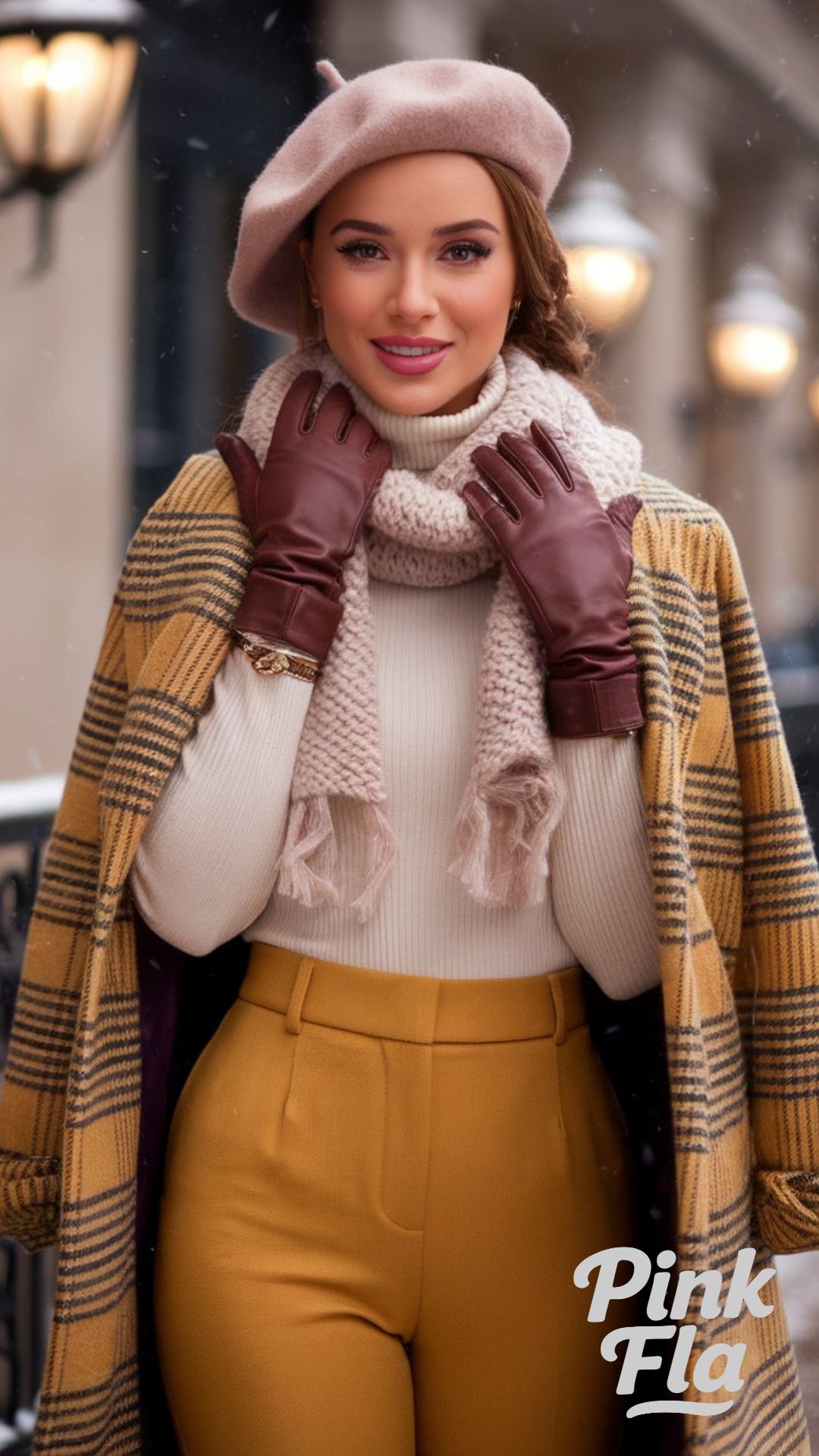 Parisian Winter Style with Soft Layers - Yellow Pants Outfit Ideas